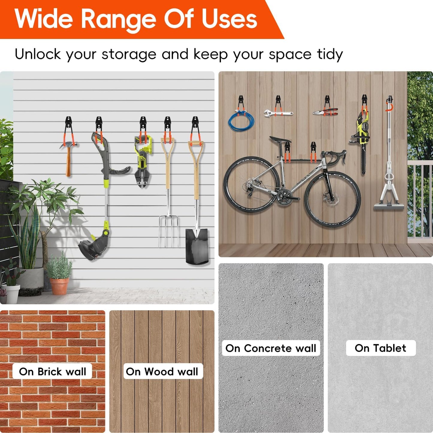 Donext Garage Hooks 6 Pack Heavy Duty Steel Utility Hooks for Hanging,
