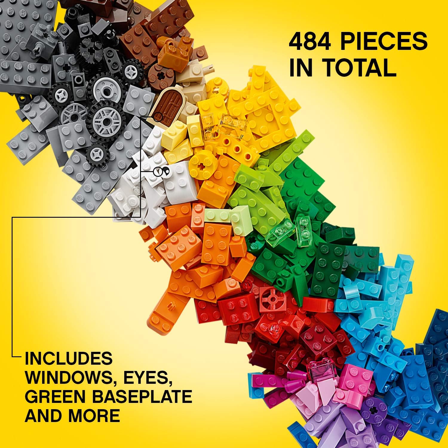 LEGO Classic Medium Creative Brick Box 10696 Building Toy Set - Featur