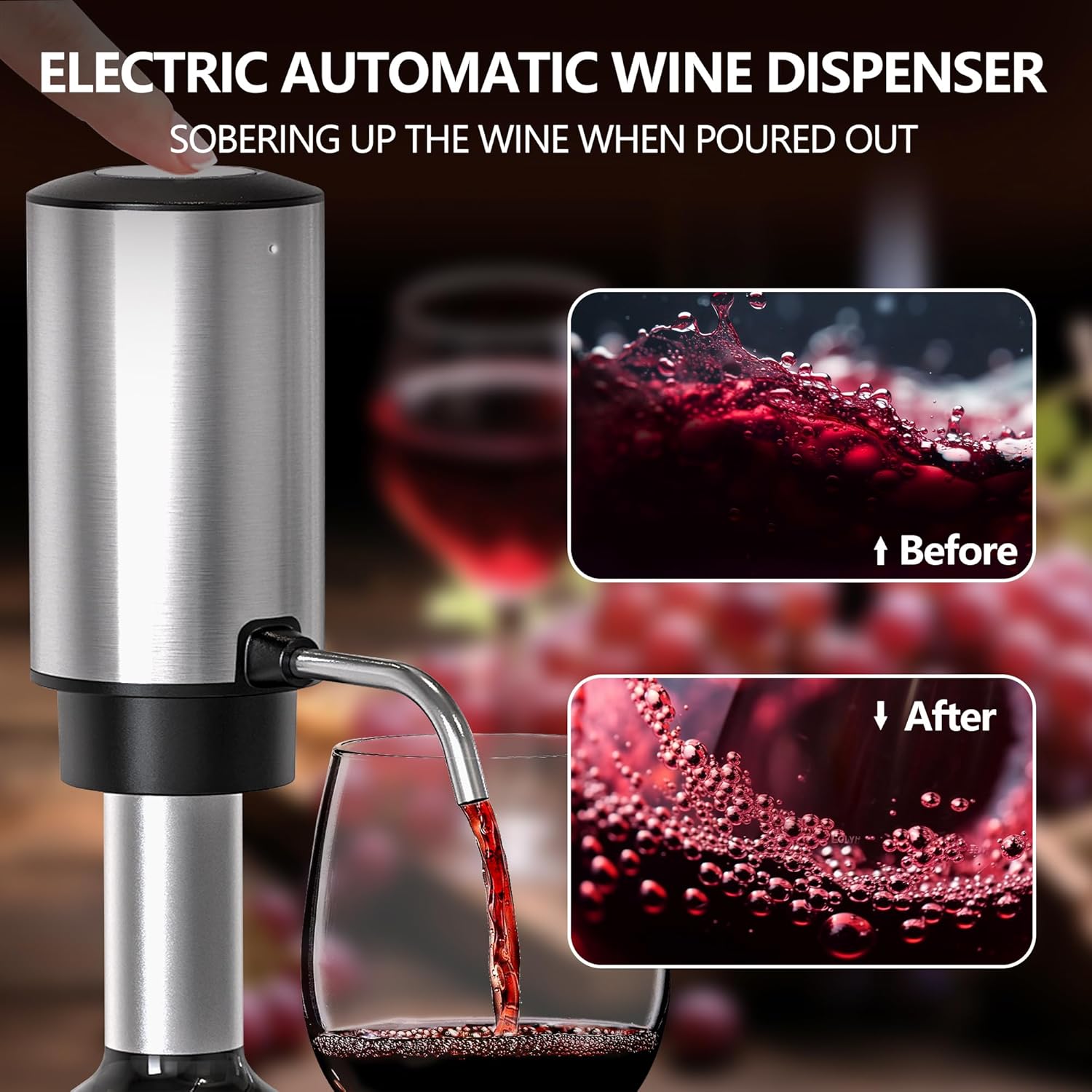 4-in-1 Rechargeable Electric Wine Opener Wine Aerator Gift Set with El