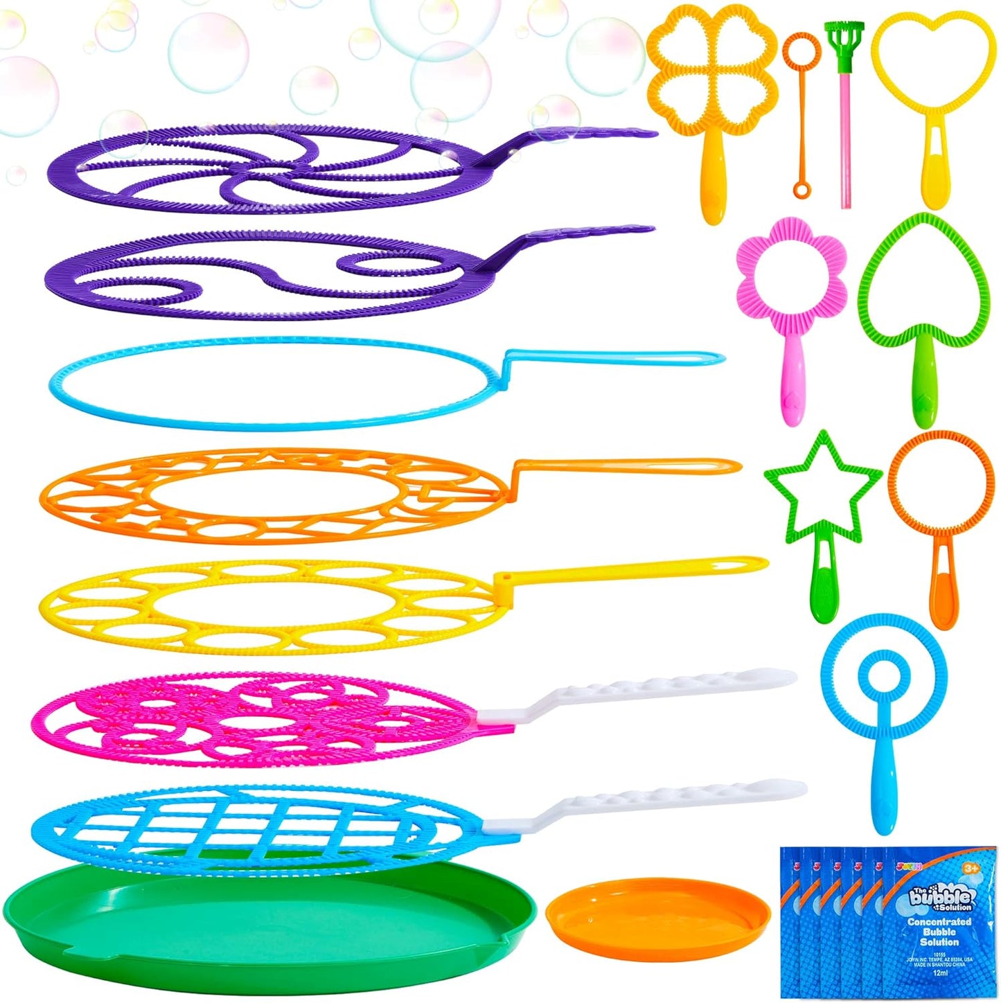 JOYIN Big Bubble Wands Set Bulk for Kids Summer Outdoor Toy Game Activ