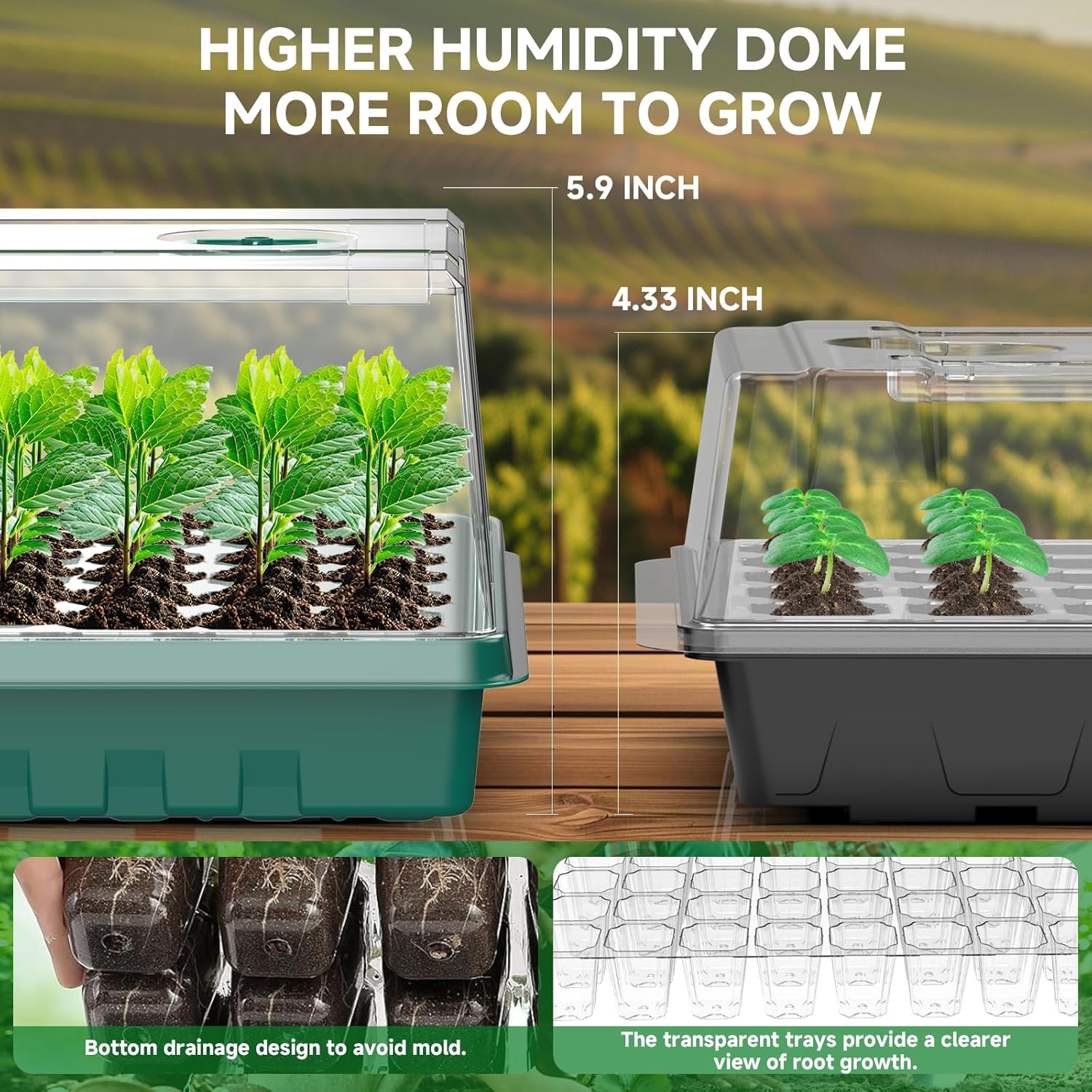 Seed Starter Tray, Seed Starter Kit with Grow Lights, Color Change Gro