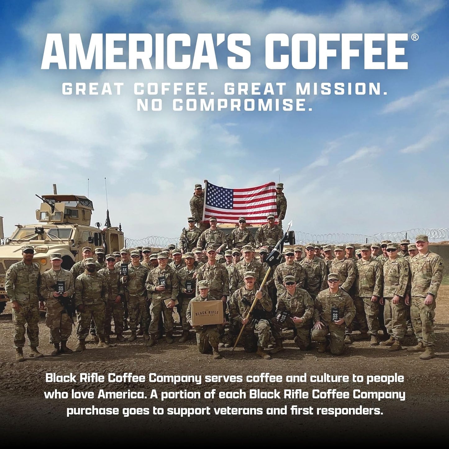 Black Rifle Coffee Company Loyal Spirit, 18oz Bag, Ground Coffee Light Roast - Roasted Blend Made from Arabica Beans - Colombian & Brazilian Beans - Veteran Founded & American Made