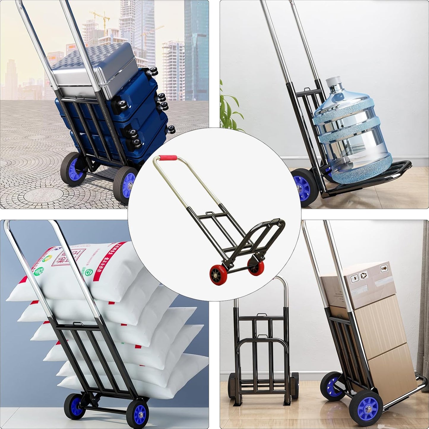 Foldable Utility Wagons Garden Cart Space Efficient Foldaway Handcart 