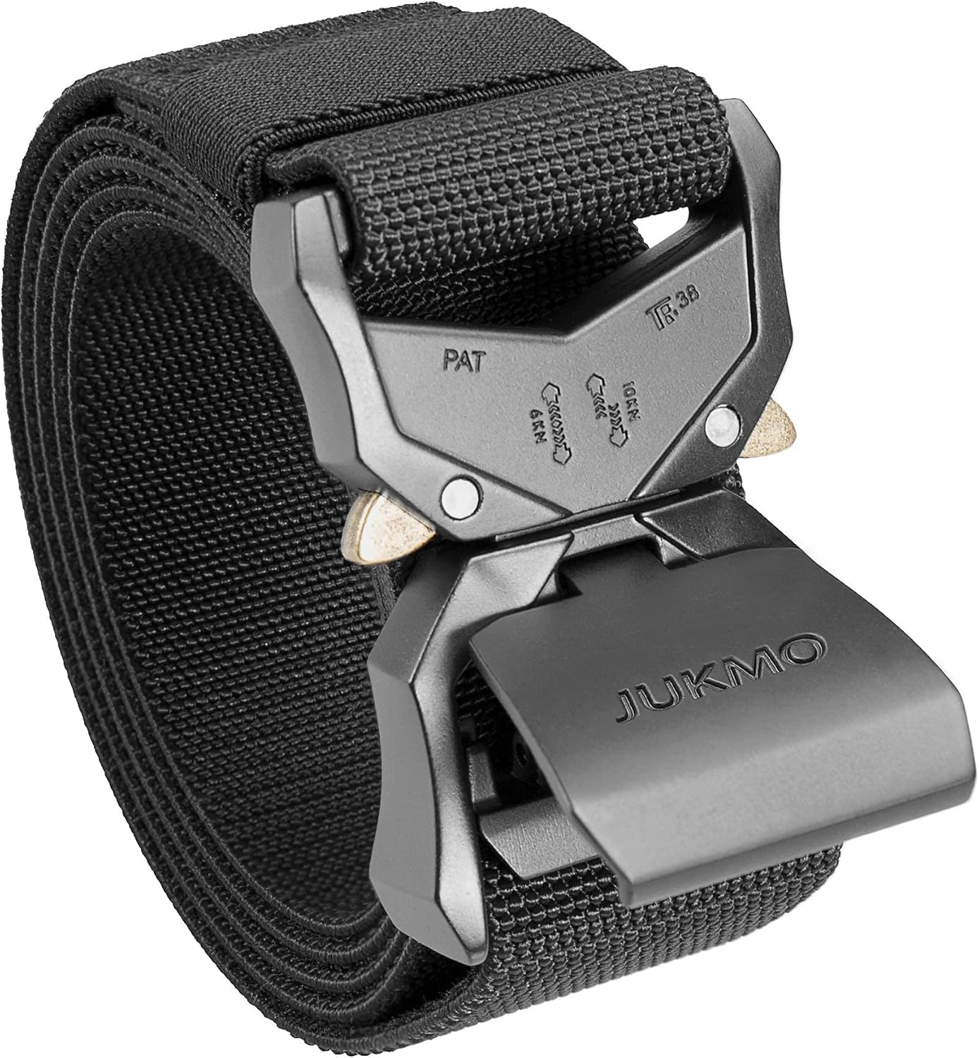 JUKMO Tactical Belt, Military Hiking Rigger 1.5" Nylon Web Work Belt w