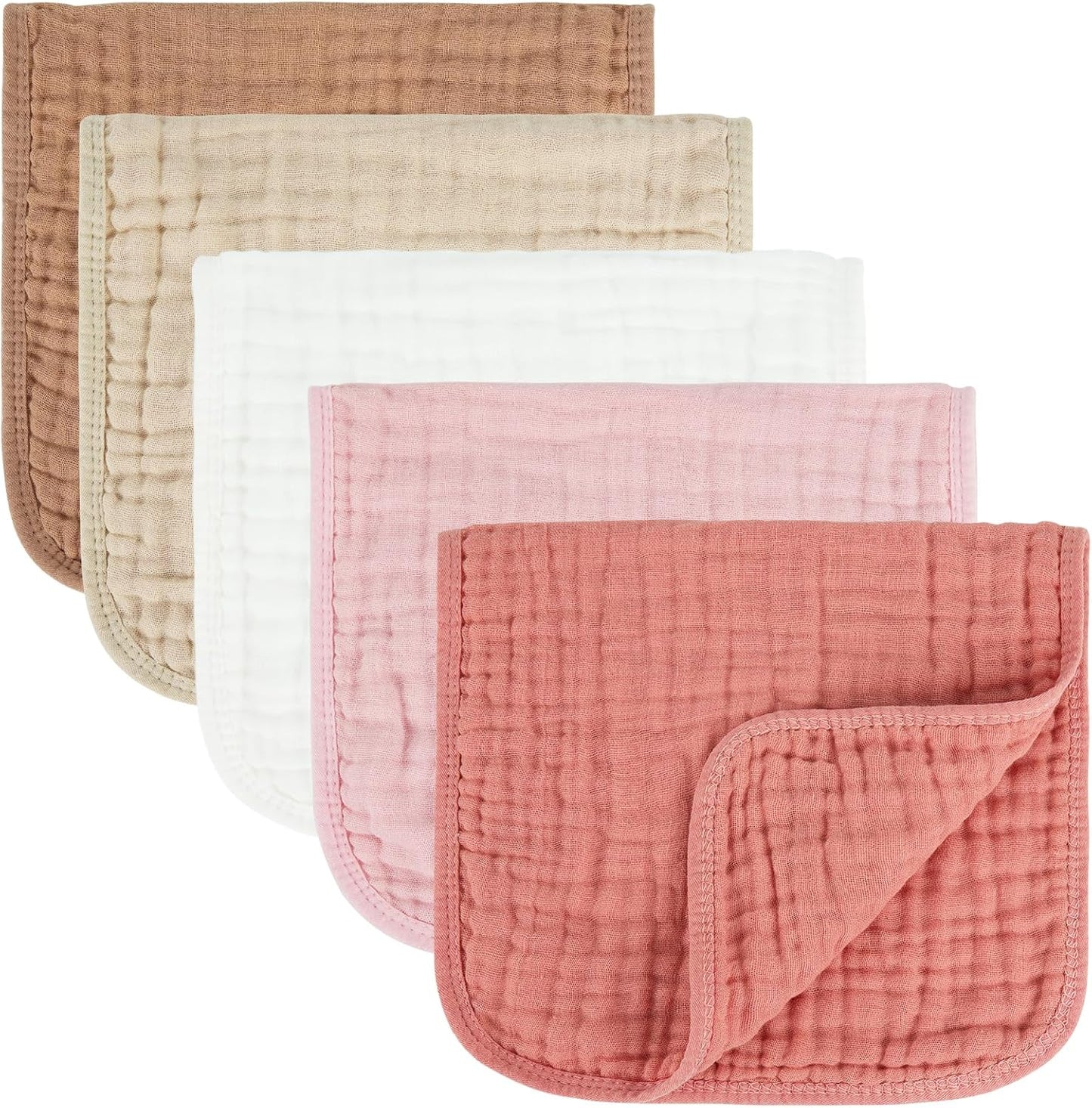Muslin Burp Cloths 100% Cotton Baby Burp Cloths Soft, Absorbent 10x20 