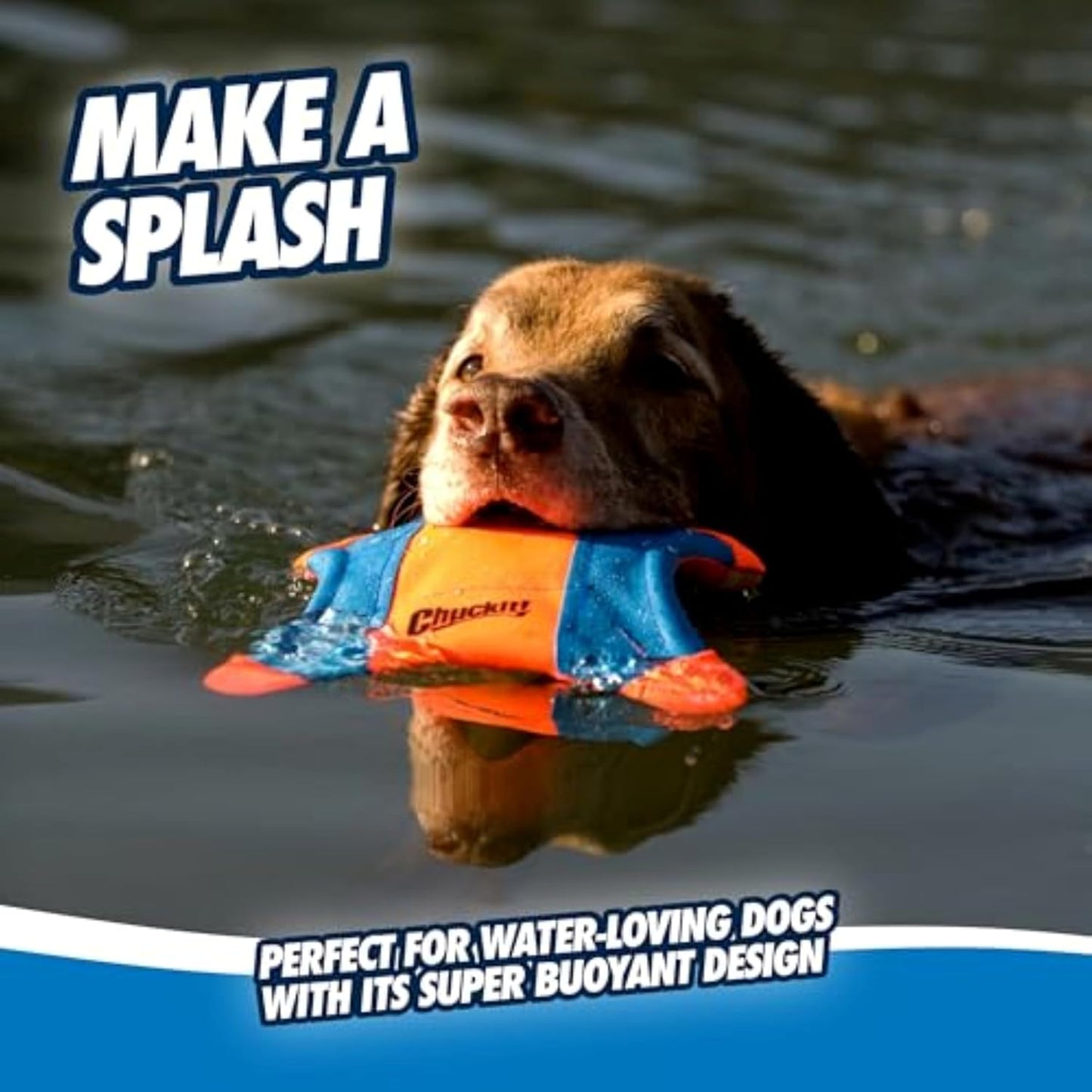 Chuckit! Flying Squirrel Fetch Dog Toy - Water Floating Flyer - Soft a