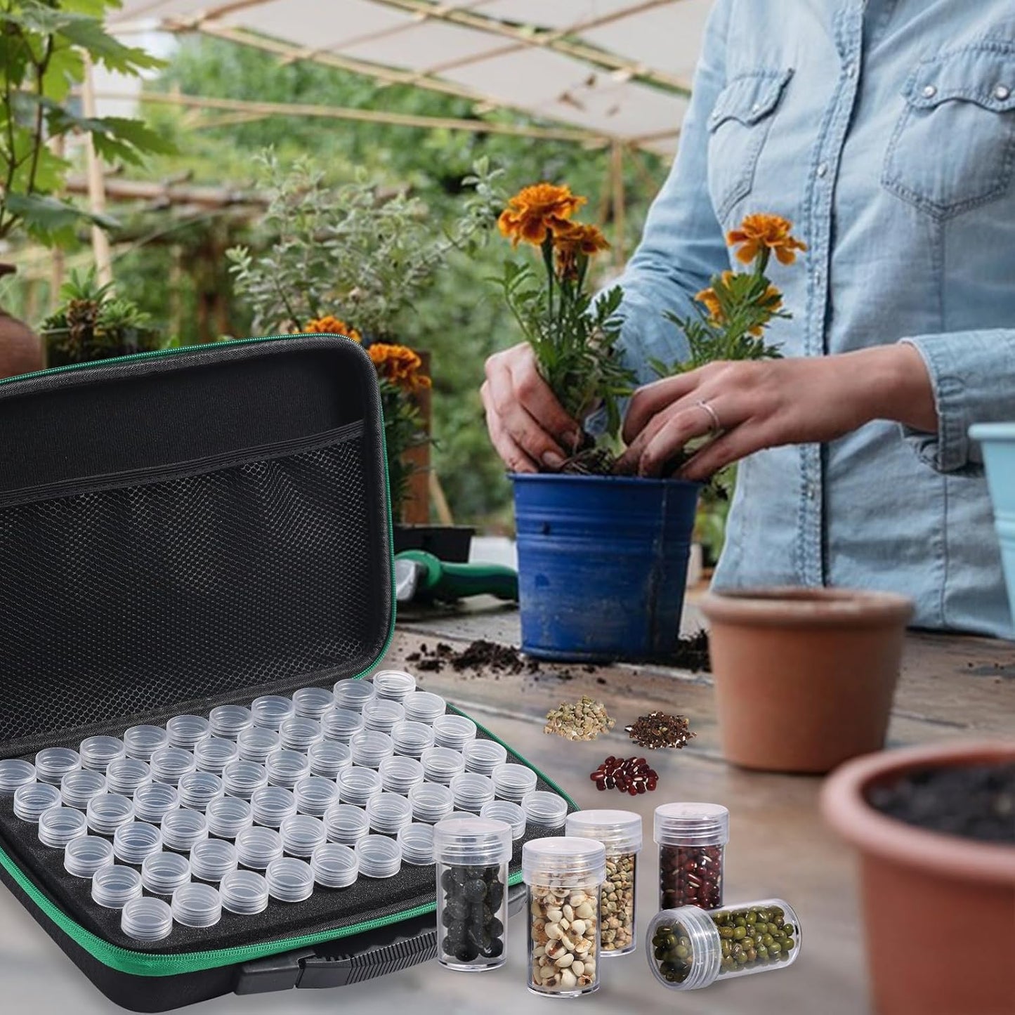 Douorgan Seed Storage Box, Portable Seed Saving Box, Sturdy Seed Organ