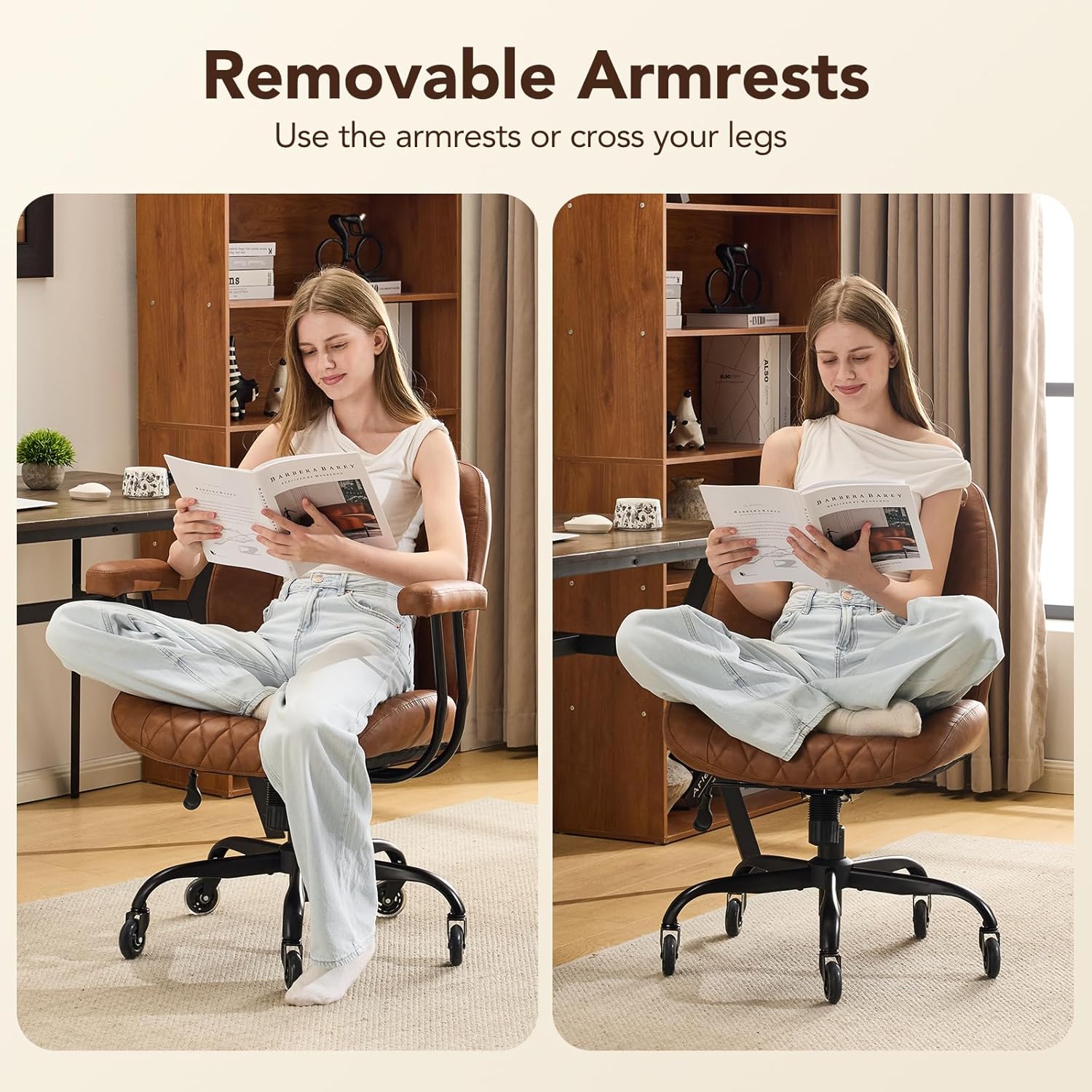 YFO Home Office Desk Chair Office Rubber Casters Ergonomic Computer Ch