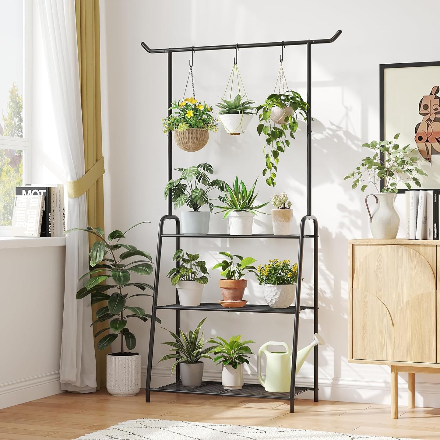 Plant Stand Indoor Outdoor,Metal Plant Stands for Multiple Plants,3 Ti