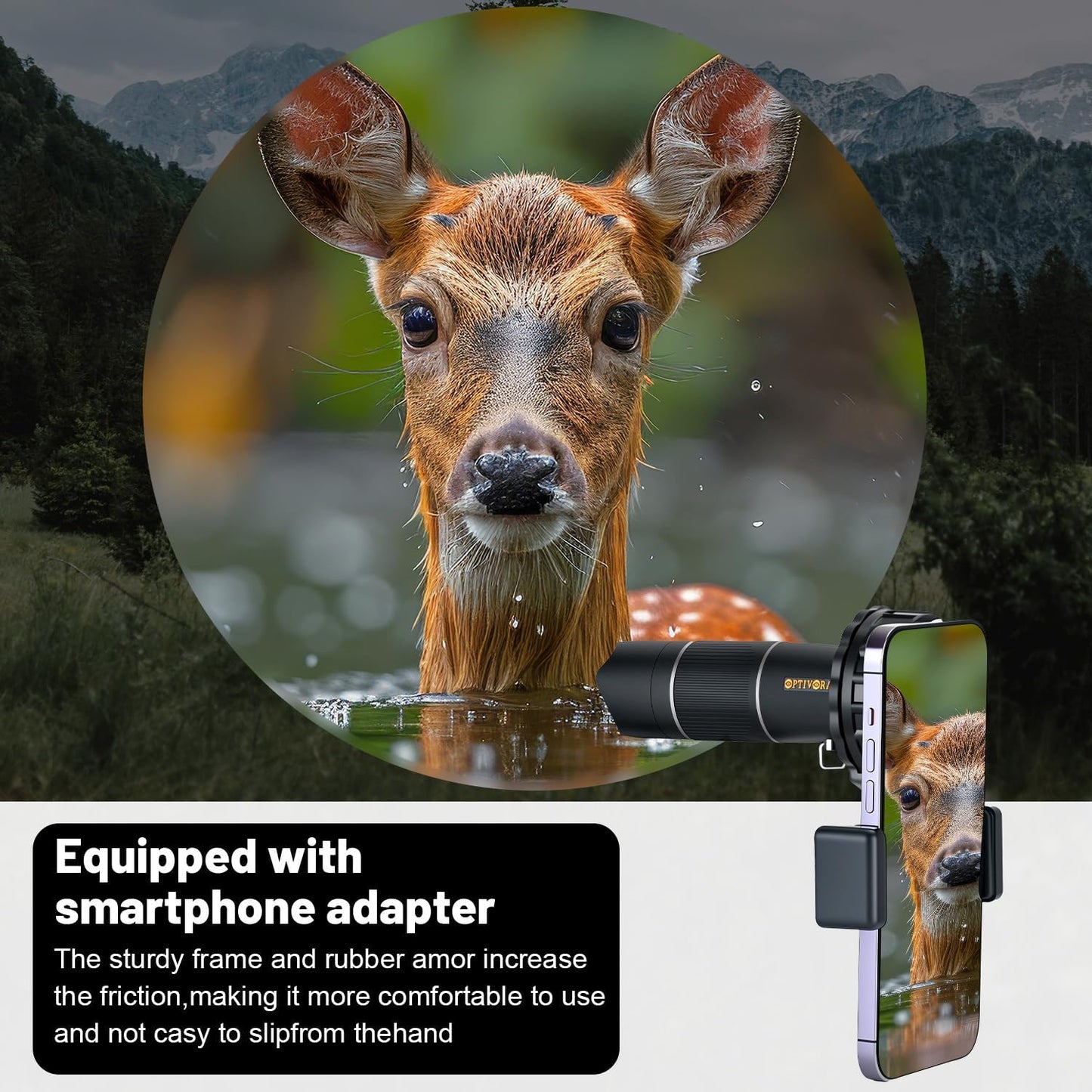 15×32 Mini Telescope for Adults High Powered,Compact Size,Ideal for Use as a Small Monocular for Bird Watching,Pocket Telescope Adults for Outdoor Activities to Use,with Smartphone Adapter