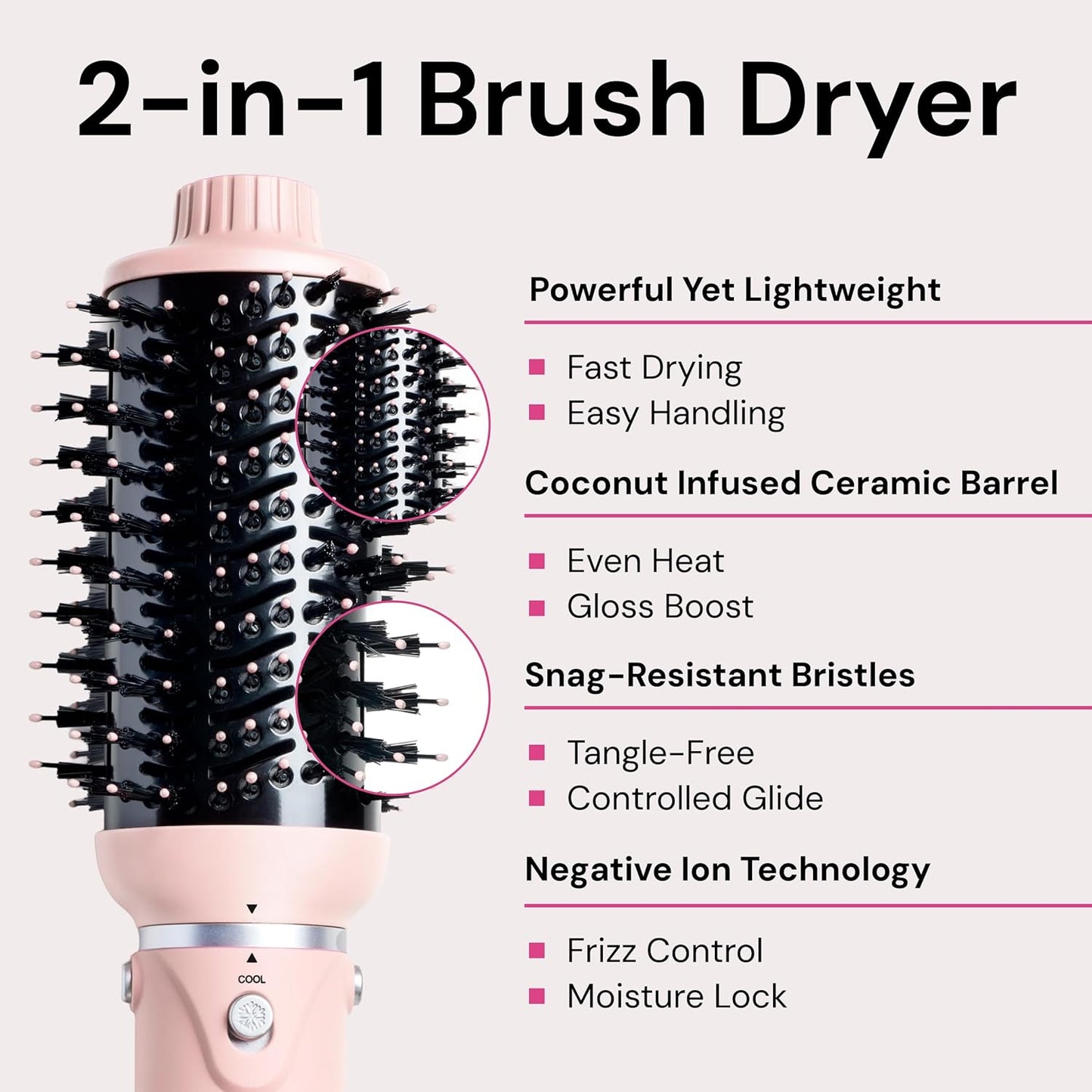 L'ANGE HAIR VolumeBoost 60mm 2-in-1 Ceramic Volumizing Brush Dryer | F
