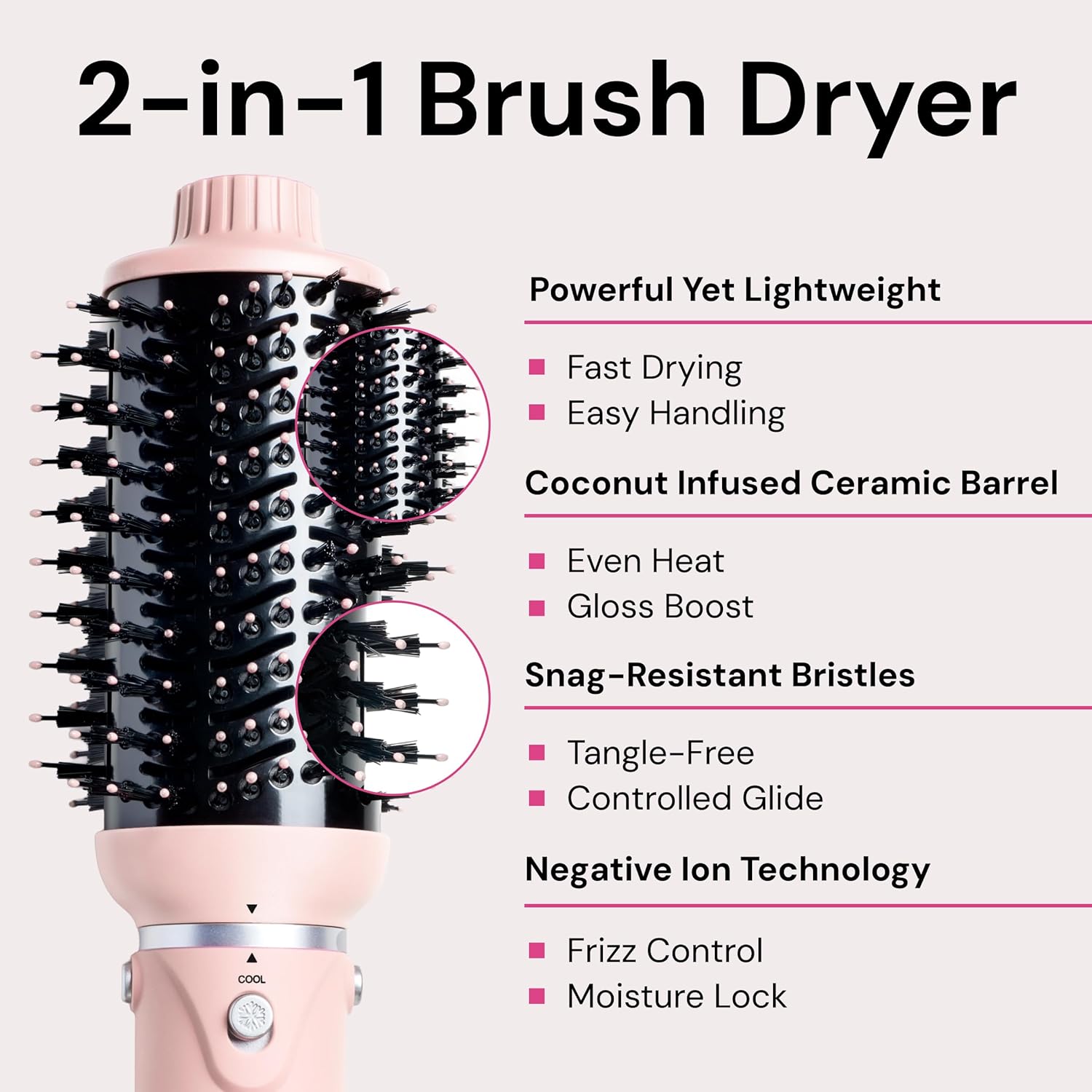 L'ANGE HAIR VolumeBoost 60mm 2-in-1 Ceramic Volumizing Brush Dryer | F
