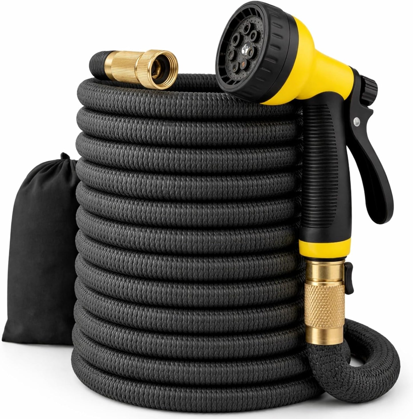 J&B XpandaHose 100ft Expandable Garden Hose – Ultra-Strong 3750D, 4-La