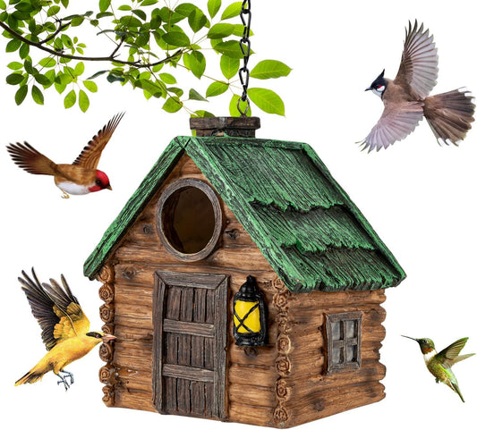 Bird House for Outside, Resin Bluebird House for Outdoors Finches, Car
