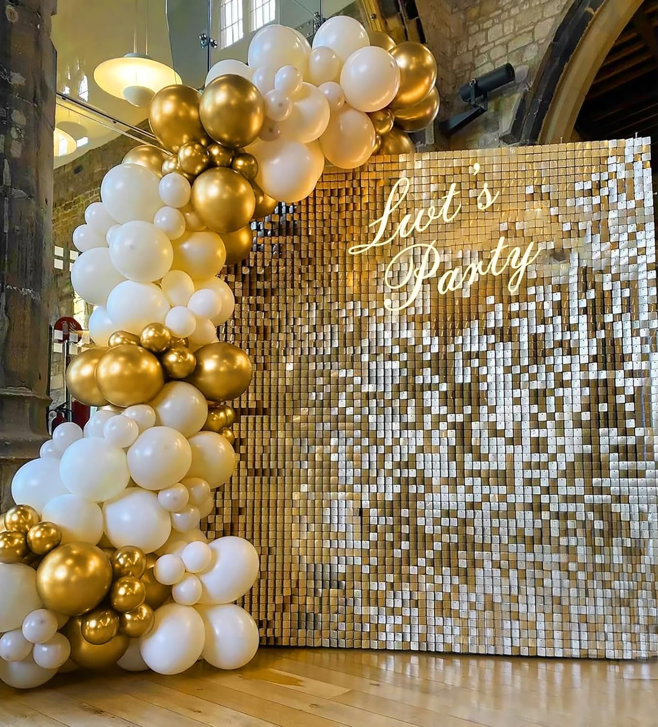 100pcs Metallic Gold Balloons 12 inch, Chrome Gold Balloons with Gold 