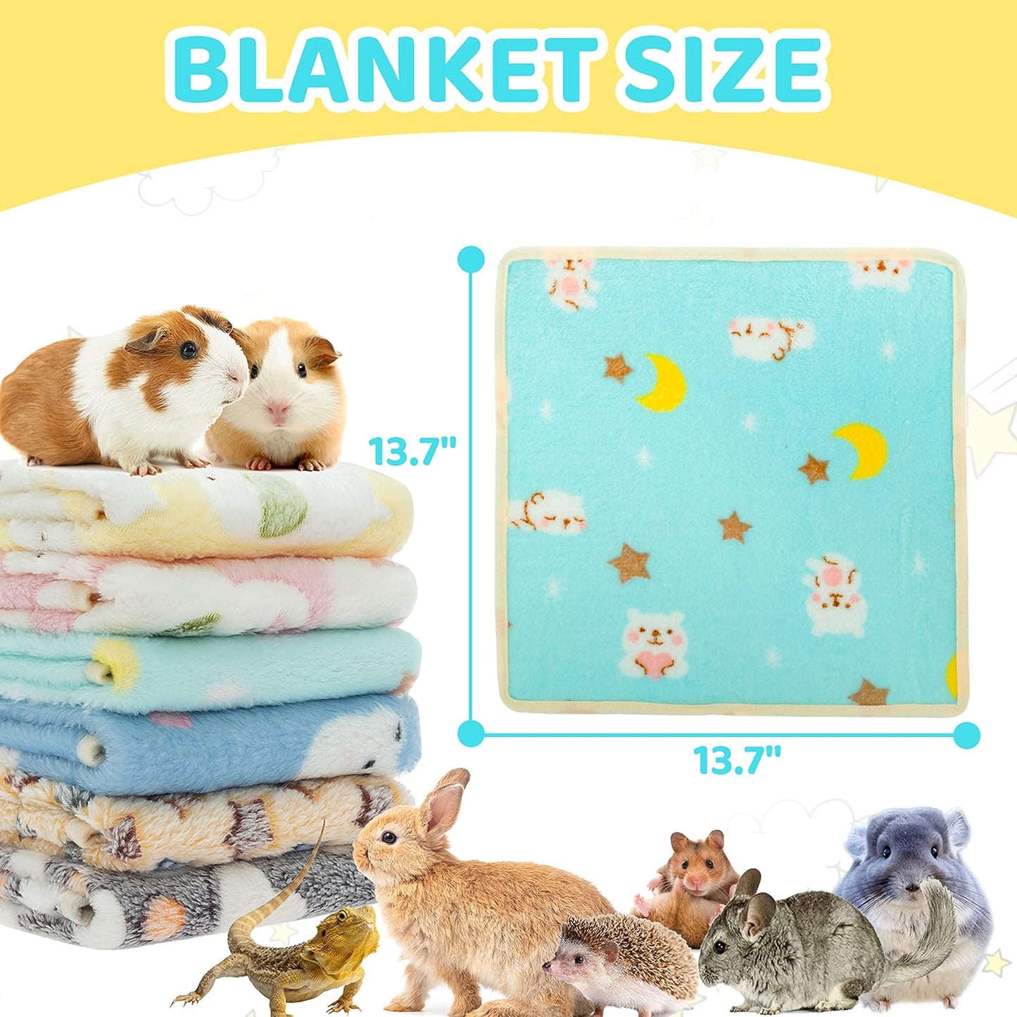 CUSOZWO Guinea Pig Bedding Mat - 6 Pack Fleece Soft Warm Small Animal 