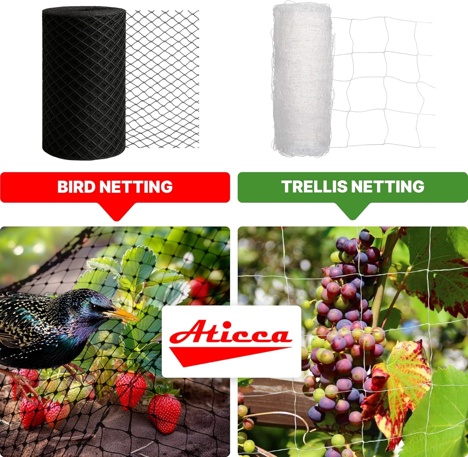 Heavy Duty Bird Netting for Garden Protection & Fruit Trees, 7.5x100 F