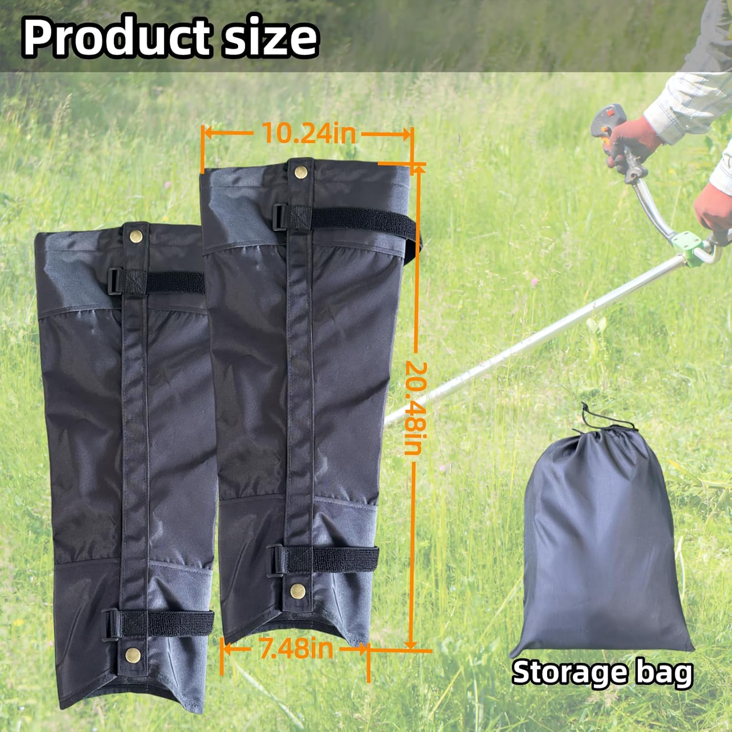 1 Pairs Lawn Care Leg Gaiters - Garden Trimming Adjustable Leg Guards,