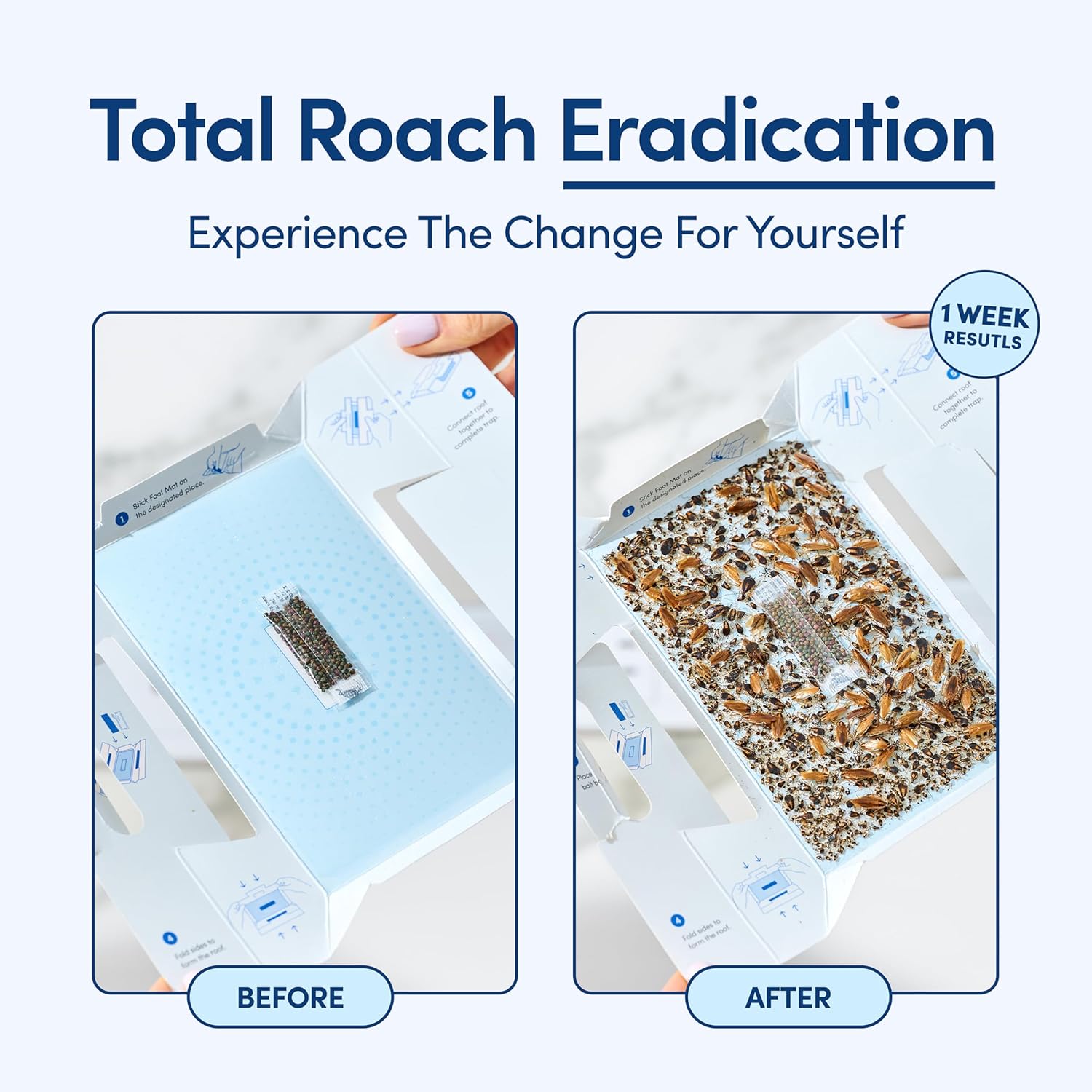 Shieldeck Roach Traps Indoor (24 Pack) – Non-Toxic Sticky Glue Traps f