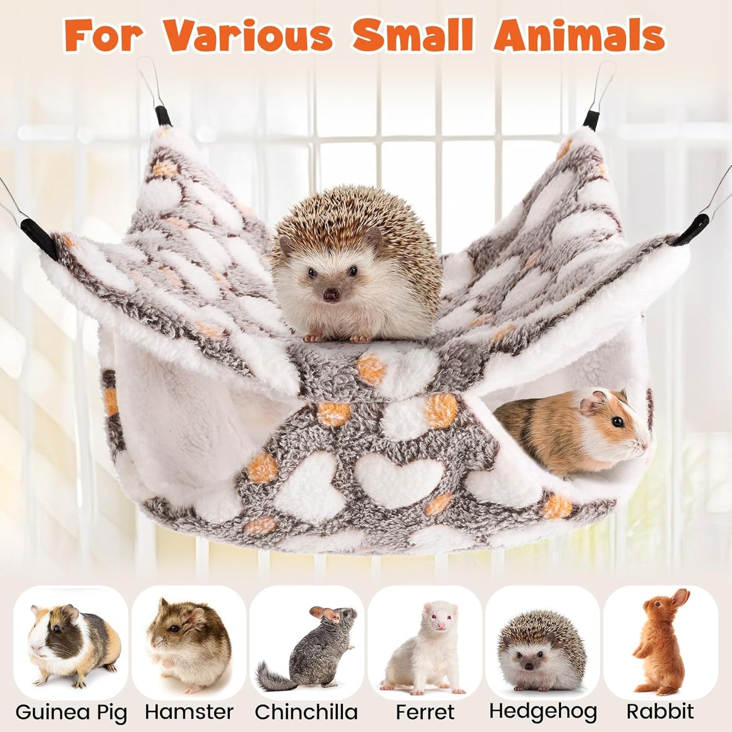 MCEAST 4 Pieces Small Pets Cage Accessories Hanging Hammock Sleeping B