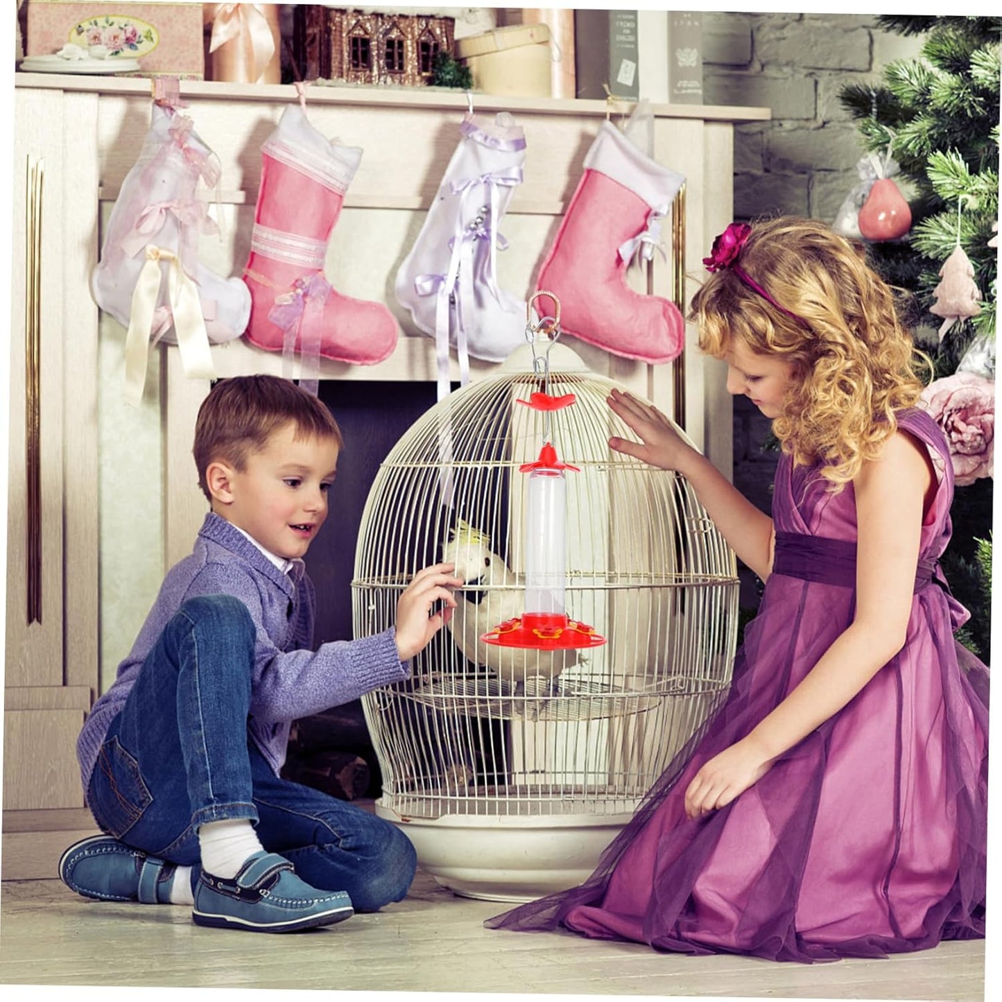 Milisten Hanging Hummingbird Feeder for Outdoor Use Elegant Water Disp