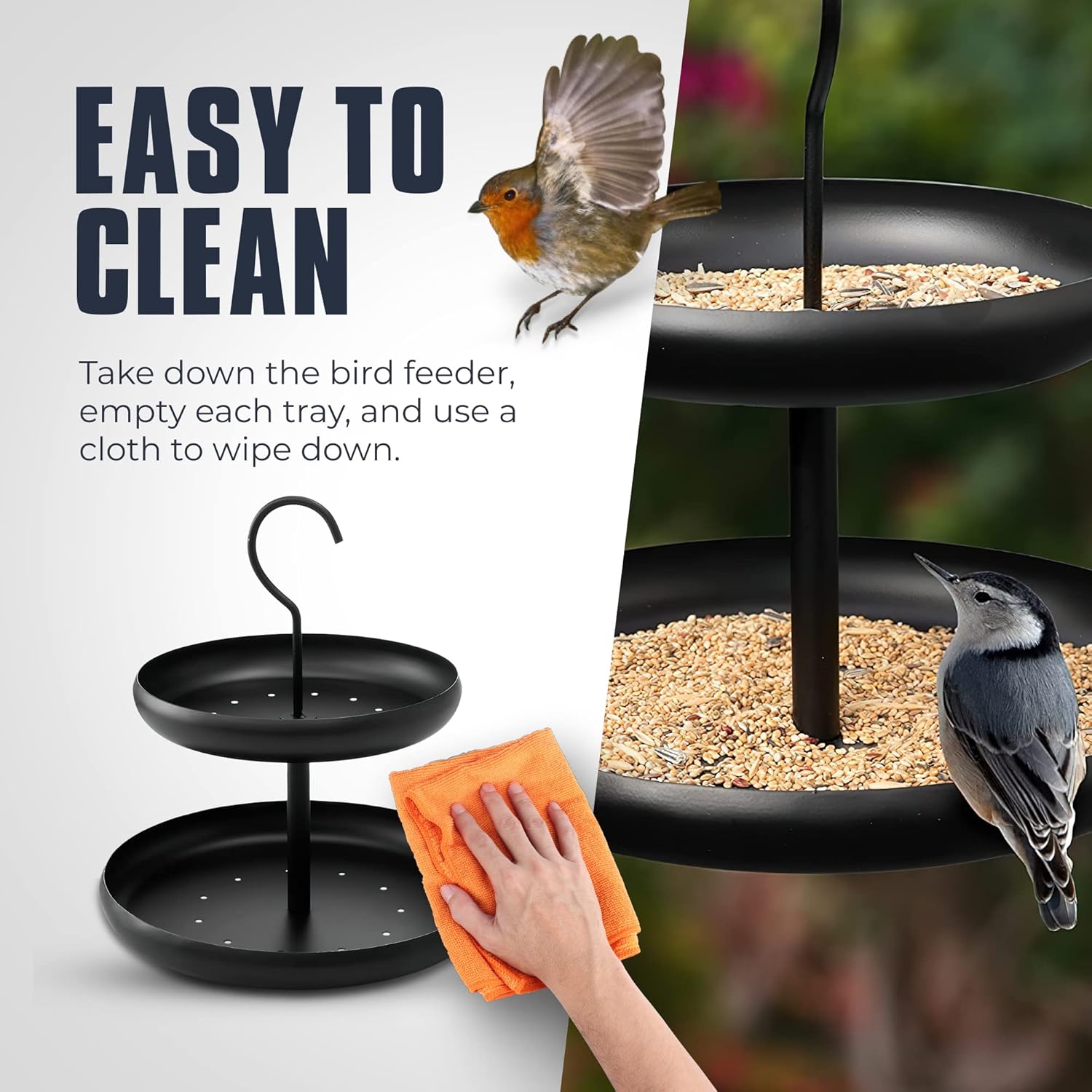 Monarch Abode Hanging Bird Feeder for Outdoors – Hanging Birdfeeder wi