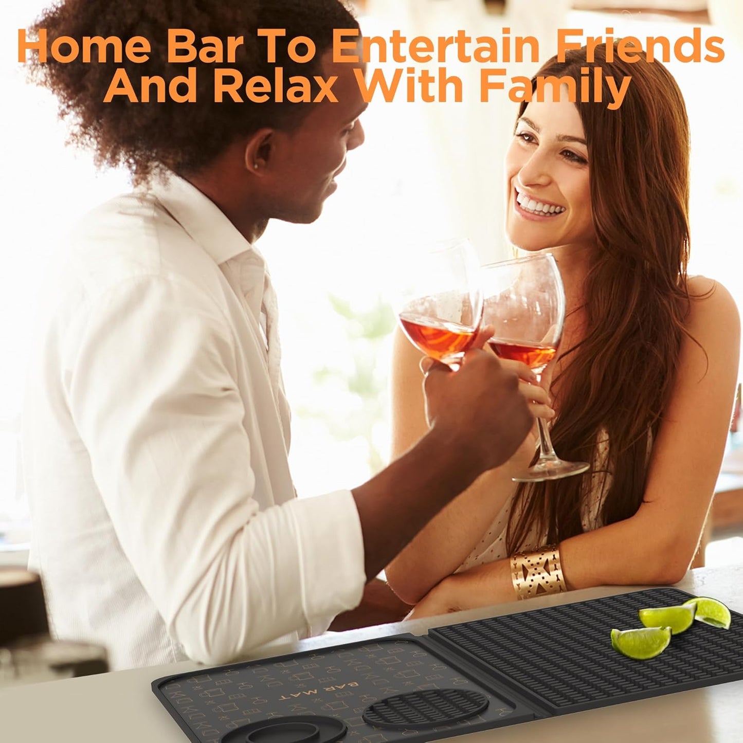 Bar Mat, Bar Accessories, Multifunctional Folding Cocktail Mat with Cu