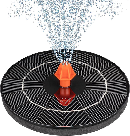 3.5W Solar Fountain, Upgrade Solar Water Fountain Pump Outdoor,Solar Bird Bath Fountains with 4 Fixed Rods & 8 Orange Nozzles for Bird Bath, Garden, Pond, Pool