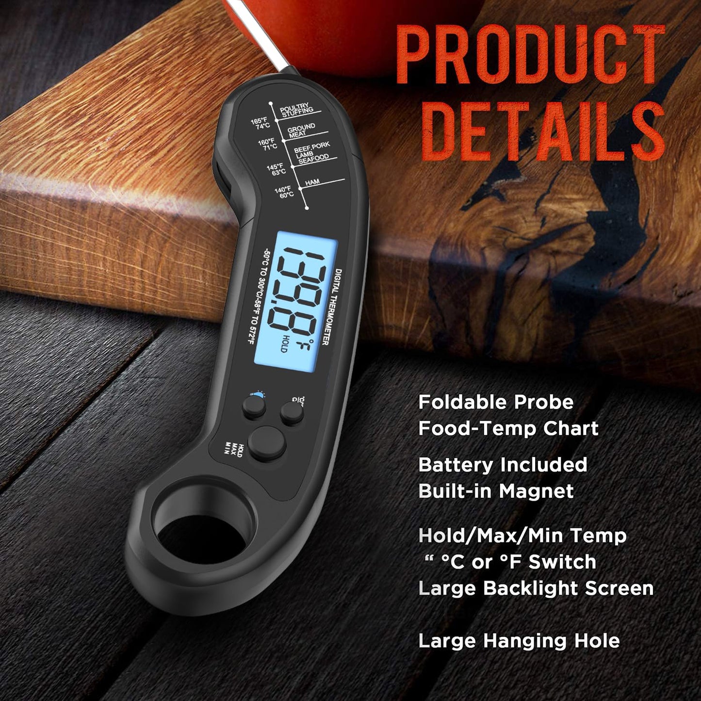 Meat Thermometer Digital, Instant Read Meat ThermometerI for Grill and