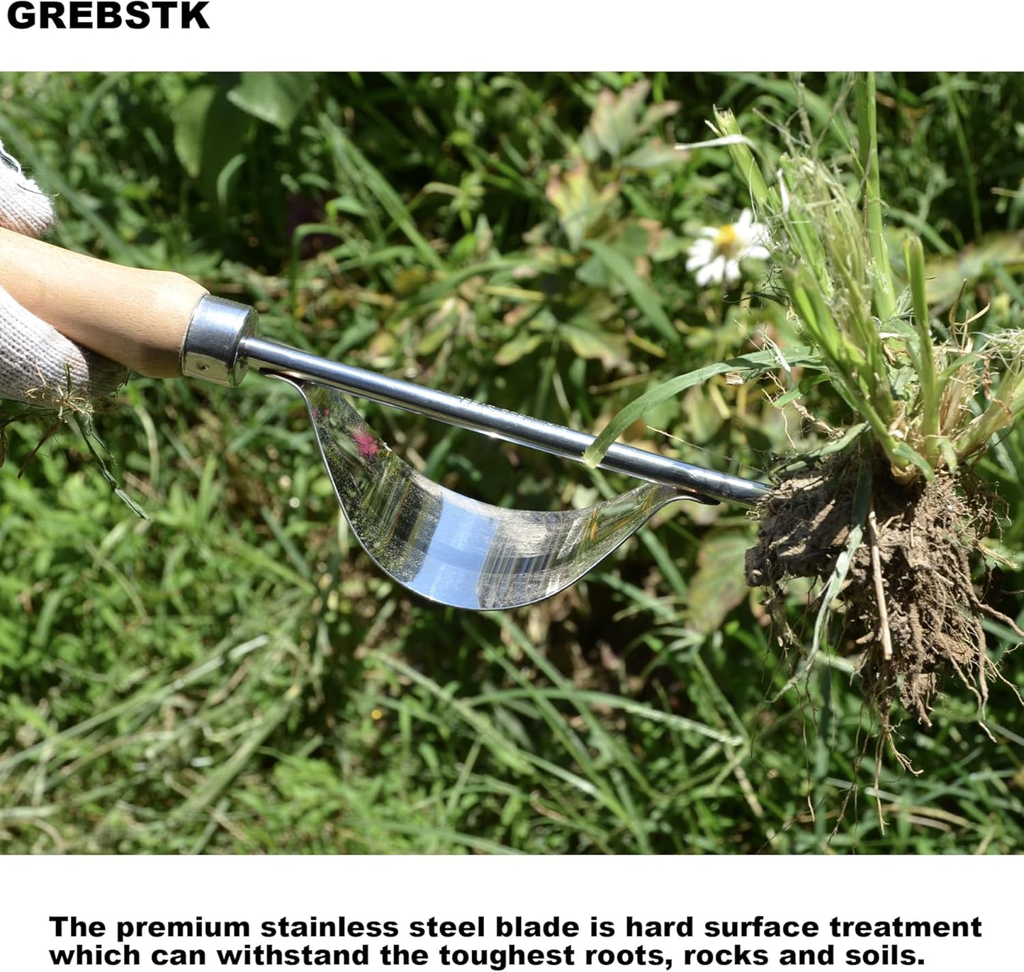 GREBSTK Garden Manual Weeding Tools Stainless Steel Beech Handle Shovel for Weeding, Cultivating, Transplanting, Digging