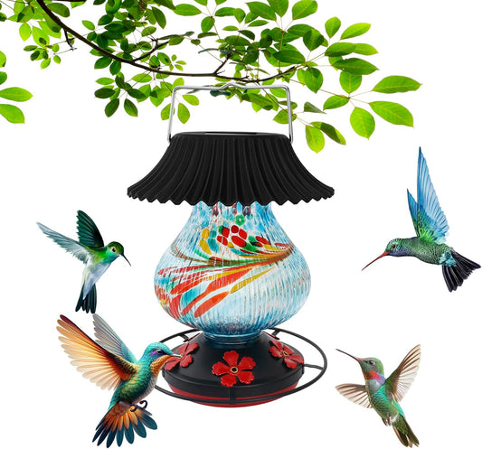 Blown Glass Hummingbird Feeder 6