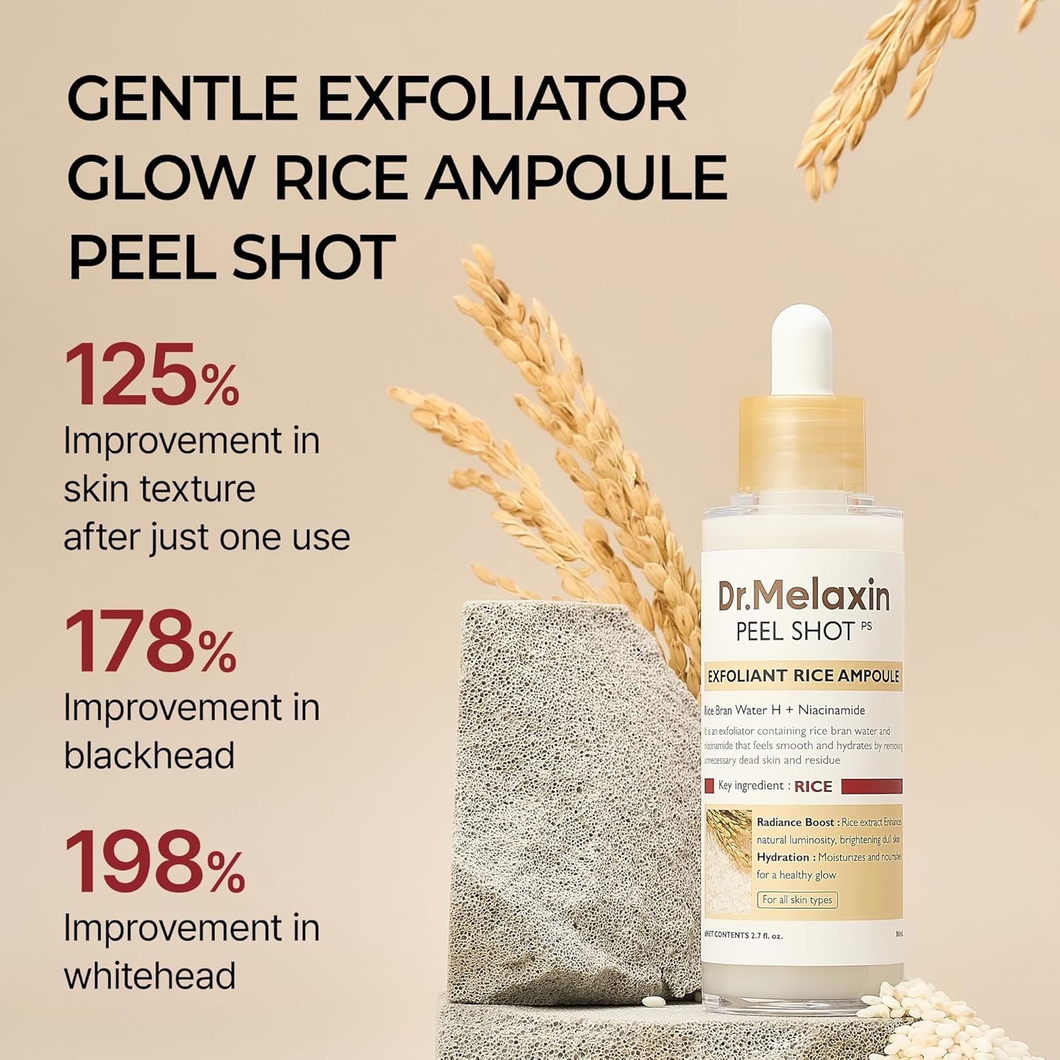 Dr.Melaxin Peel Shot Glow White Rice Peeling Ampoule 80ml, Dead Skin G