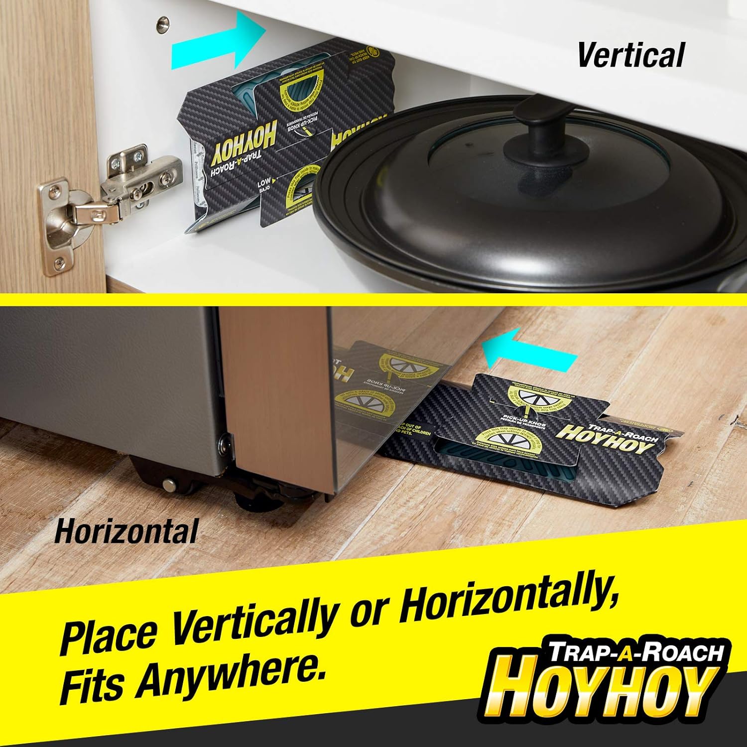 HOY HOY Trap A Roach - 10 Traps [2 Pack] Baited Glue Traps, Great for 
