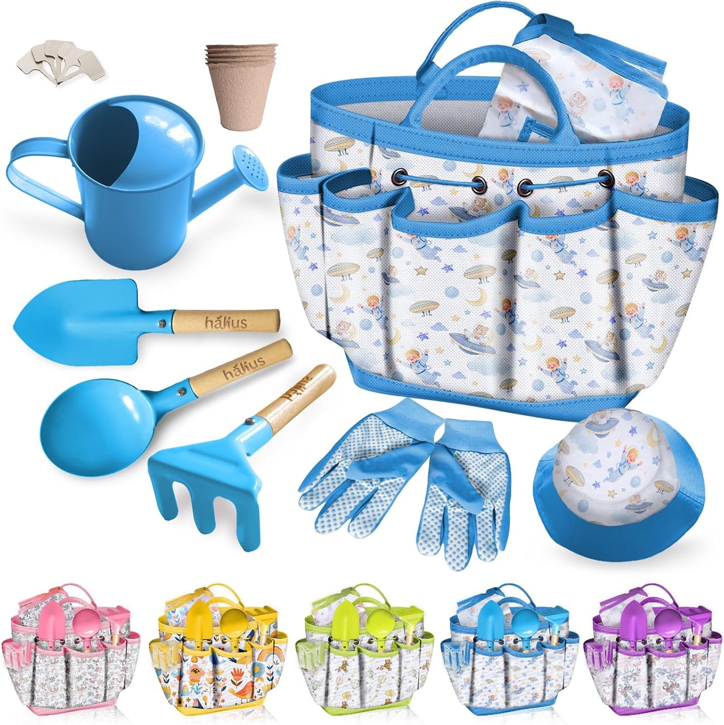 Kids Gardening Tool Set 18PCS Kids Toddler Gardening Set Includes Tote