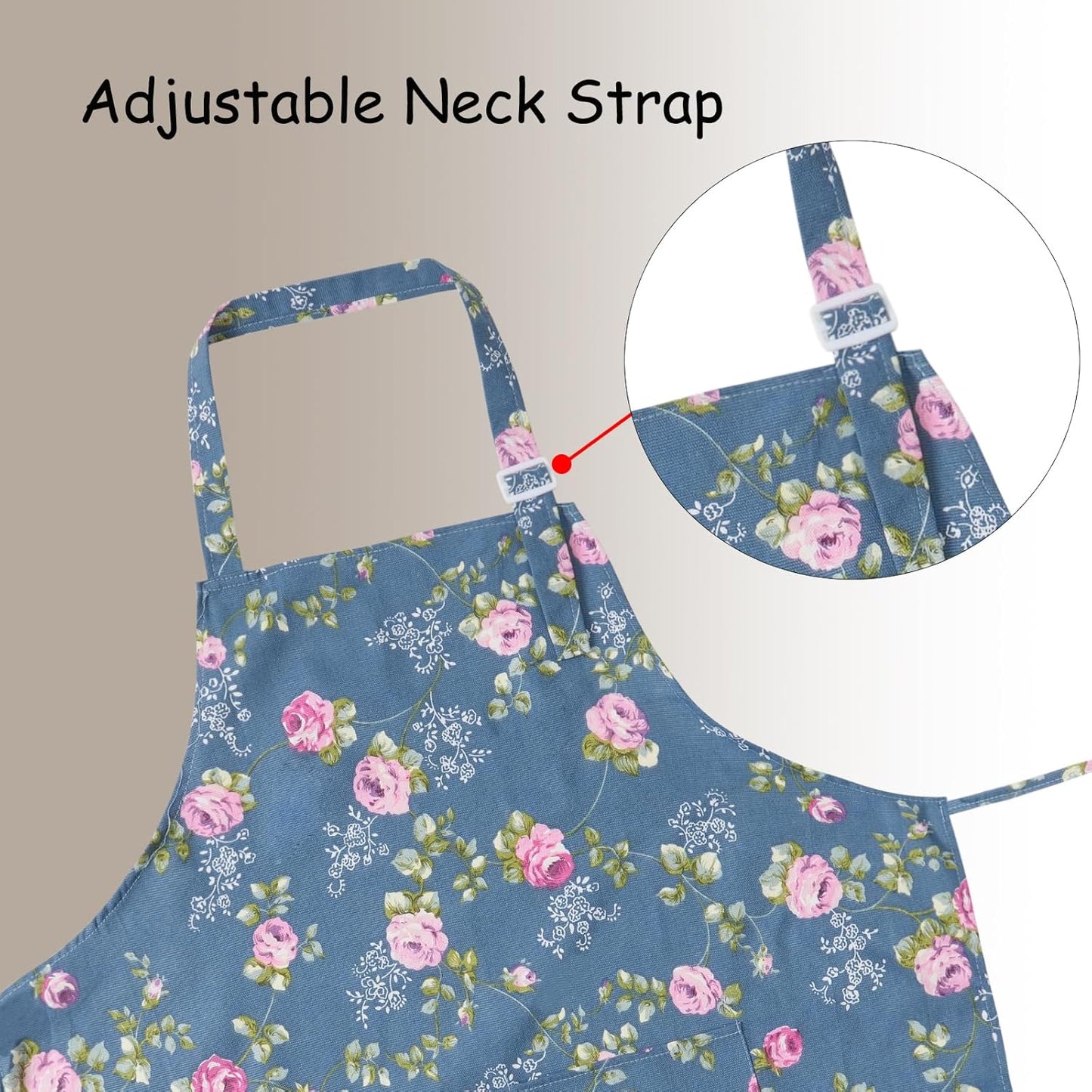 DILLMAN Aprons for Women with Pockets Cotton Linen Cooking Kitchen Bak