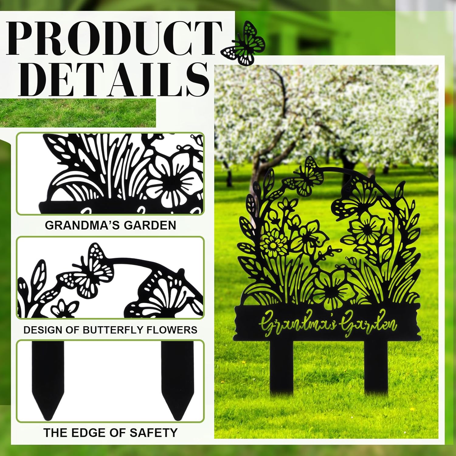 Grandma's Garden Metal Sign Grandma Gardening Tools Valentines Day Gif