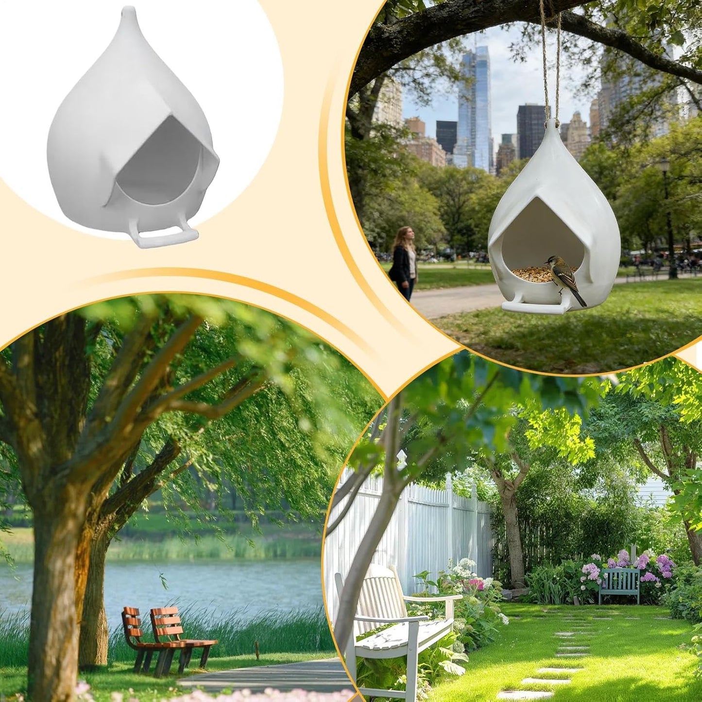 Hummingbird Bird Feeders, Rainproof Bowl Feeder, Wild Feeder with Anti-Leak Design, Backyard Garden Tool for Birds, Garden Accessory, Patio Lawn Balcony Use for Birdwatching Deck Terrace