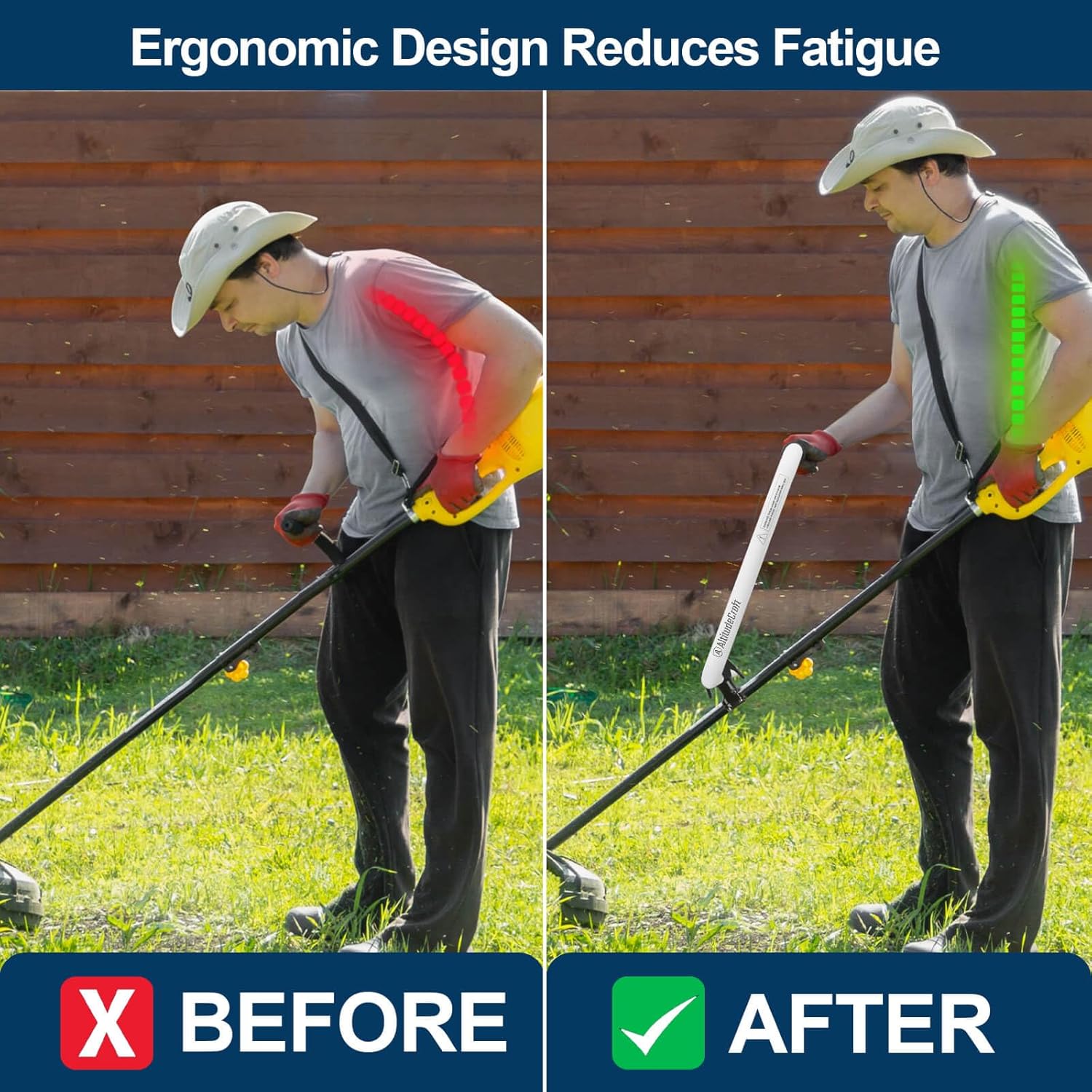 Upgraded Weed Eater Handle, String Trimmer Handle Extension, Ergonomic