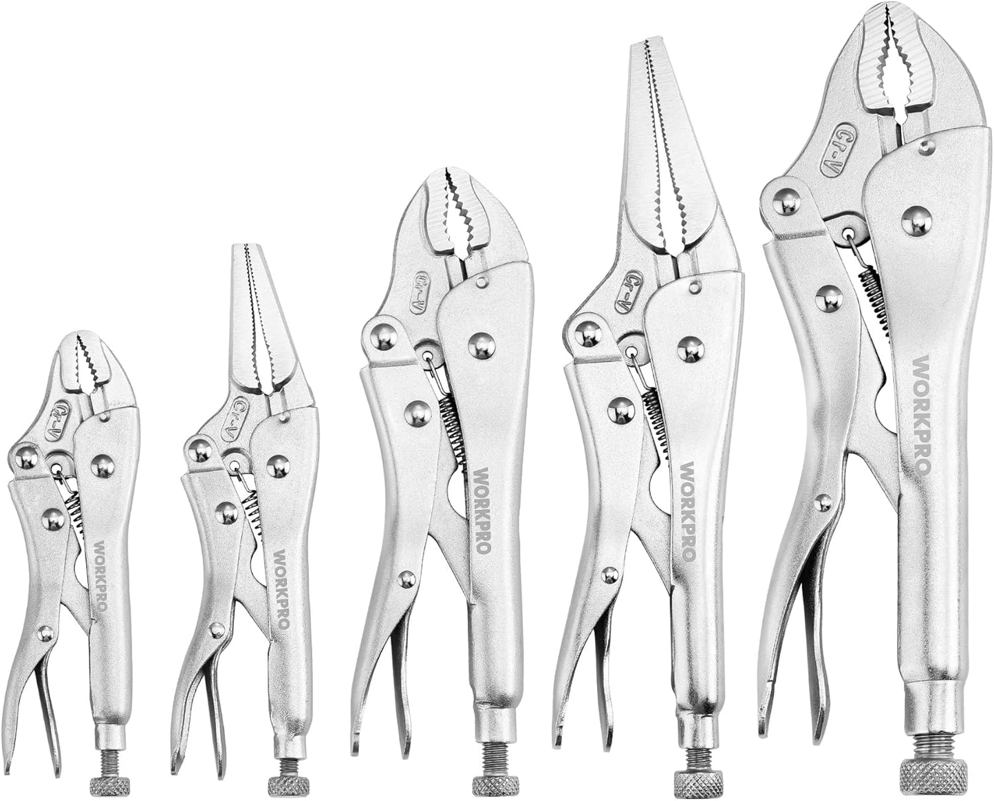 WORKPRO 5-Piece Locking Pliers Set, Pliers Tool Set, Vice Grips with C