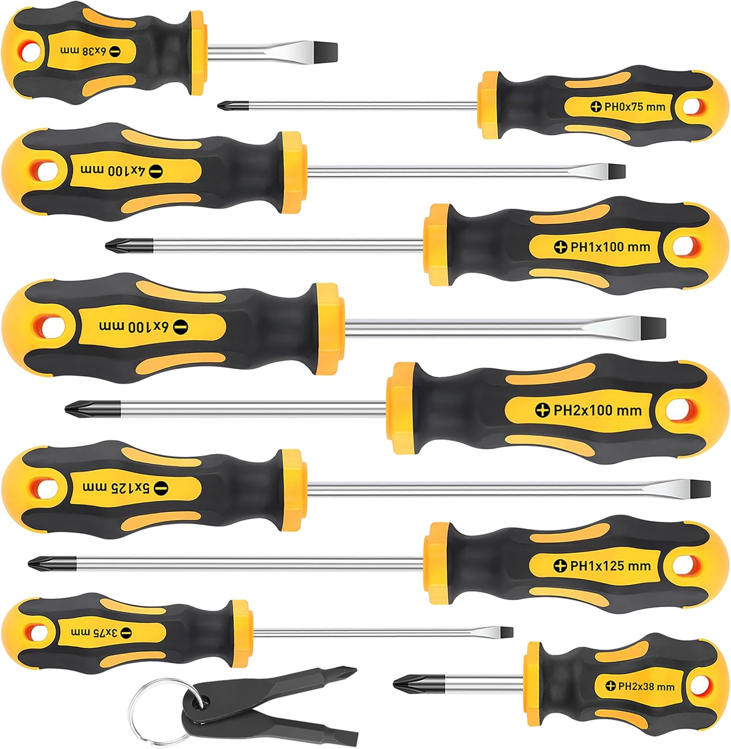 Amartisan 10-Piece Magnetic Screwdrivers Set, 5 Phillips and 5 Slotted
