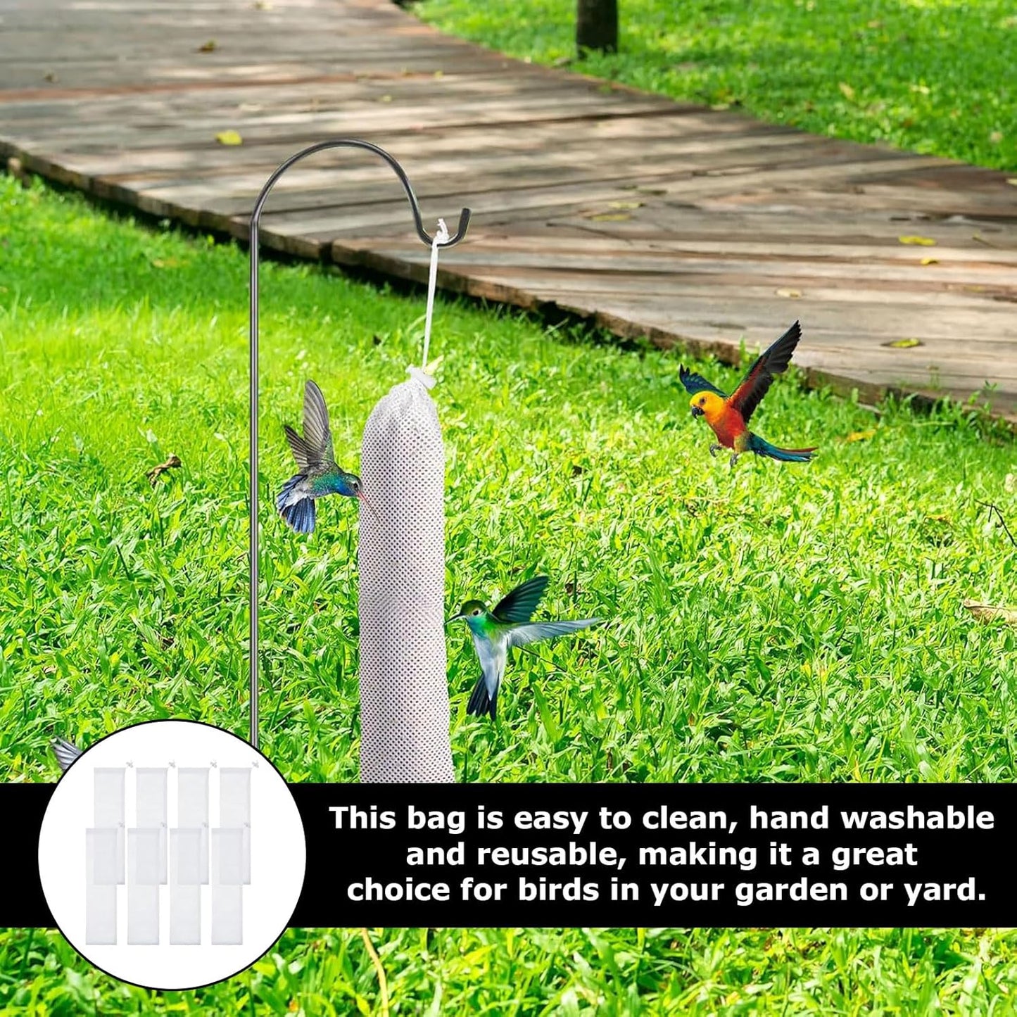 8 Pcs Finch Sock,Finch Sock Feeder,Feeders for Outside,Thistle Bird for Thistle Seed,Bird Food Supply Tools for Garden Yard Wild Feeding