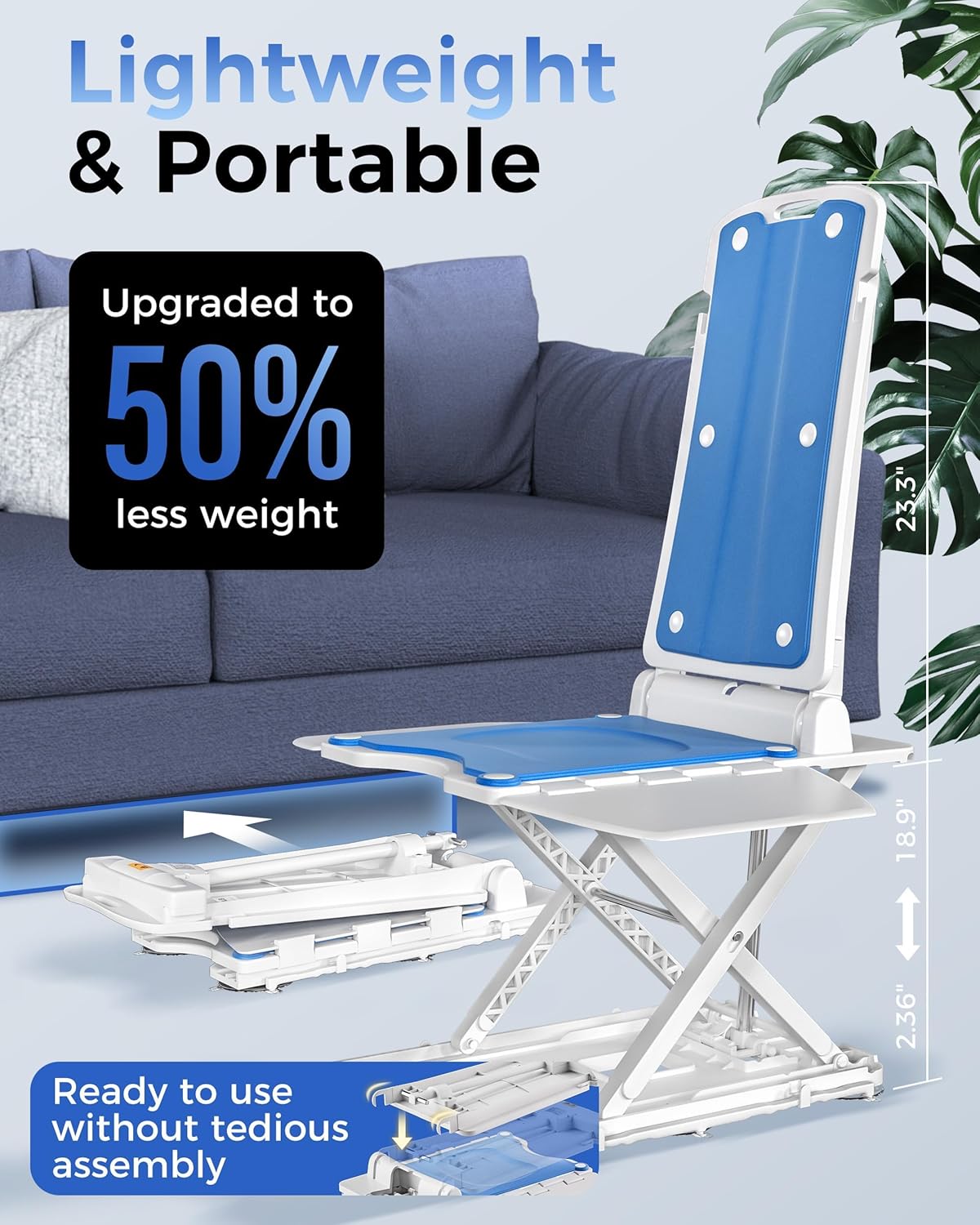 Electric Chair Lift - Floor Lift for Elderly Falls, Support Up to 308 