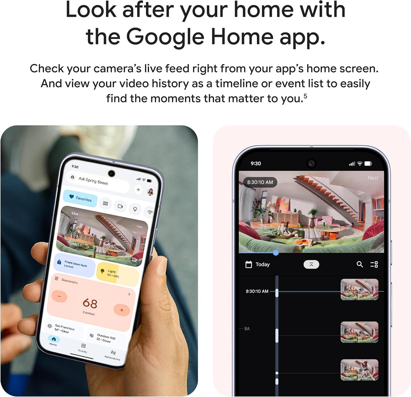 Google Nest Cam Indoor (Wired, 3rd Gen) - Security Camera with 2K Vide