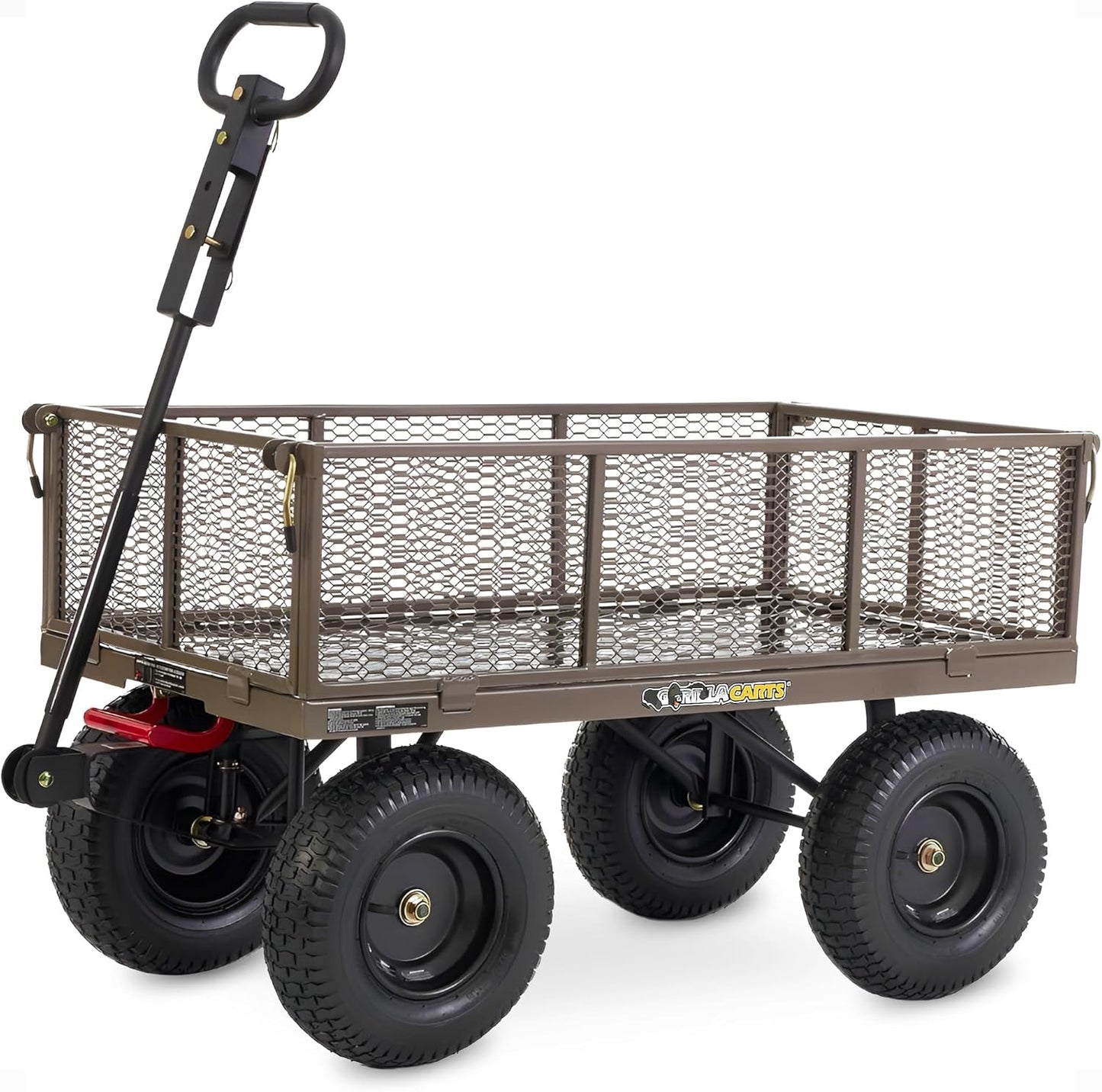 Gorilla Carts Steel Dump Cart, 5 Cu Ft Bed, 1200 lb Load Capacity, Gra