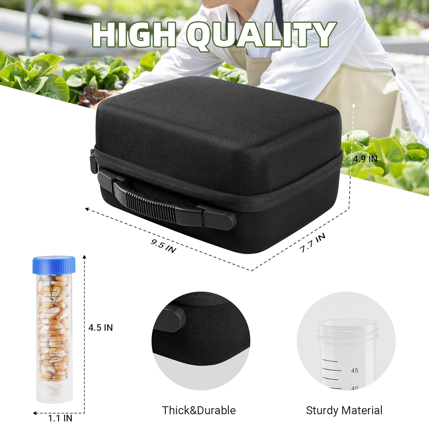 Large Seed Organizer Storage Box with Sturdy EVA Zipper Bag, 30 Slots 