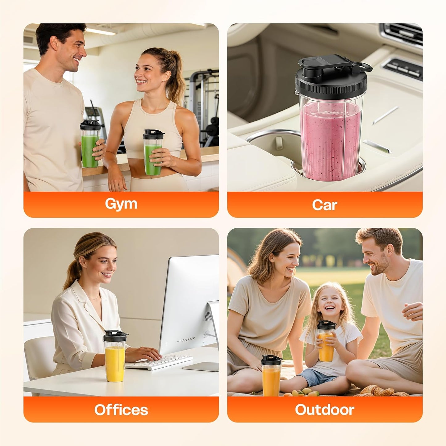 Blender for Smoothies Portable Personal Blender for Shakes and Smoothies for Kitchen with 2 * 24oz Portable Cups and Extra Lid, Smoothie Maker Machine for Juices, Baby Food, Nutritious Recipe