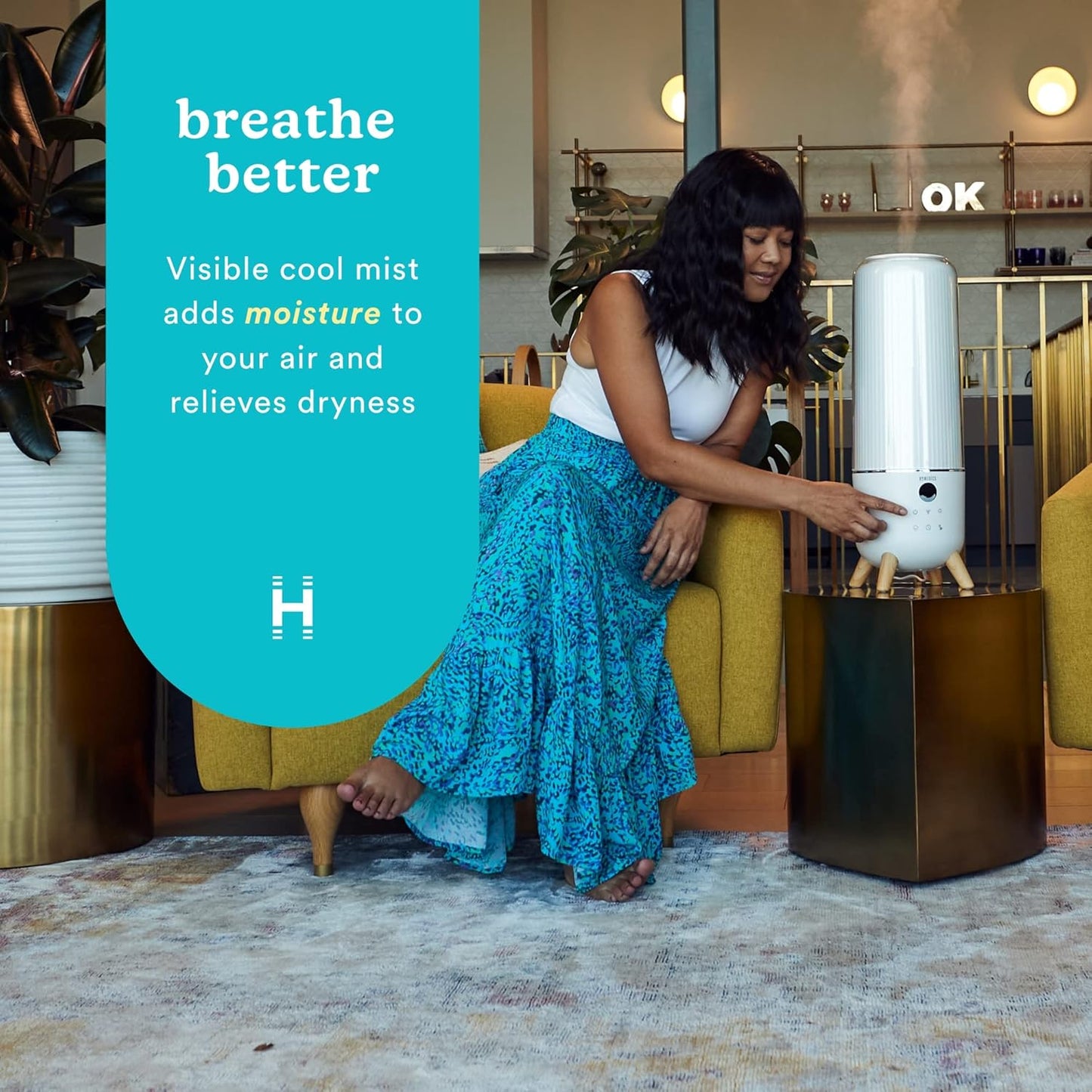 Homedics Ultrasonic Humidifier - Large Deluxe Air Humidifiers for Bedr