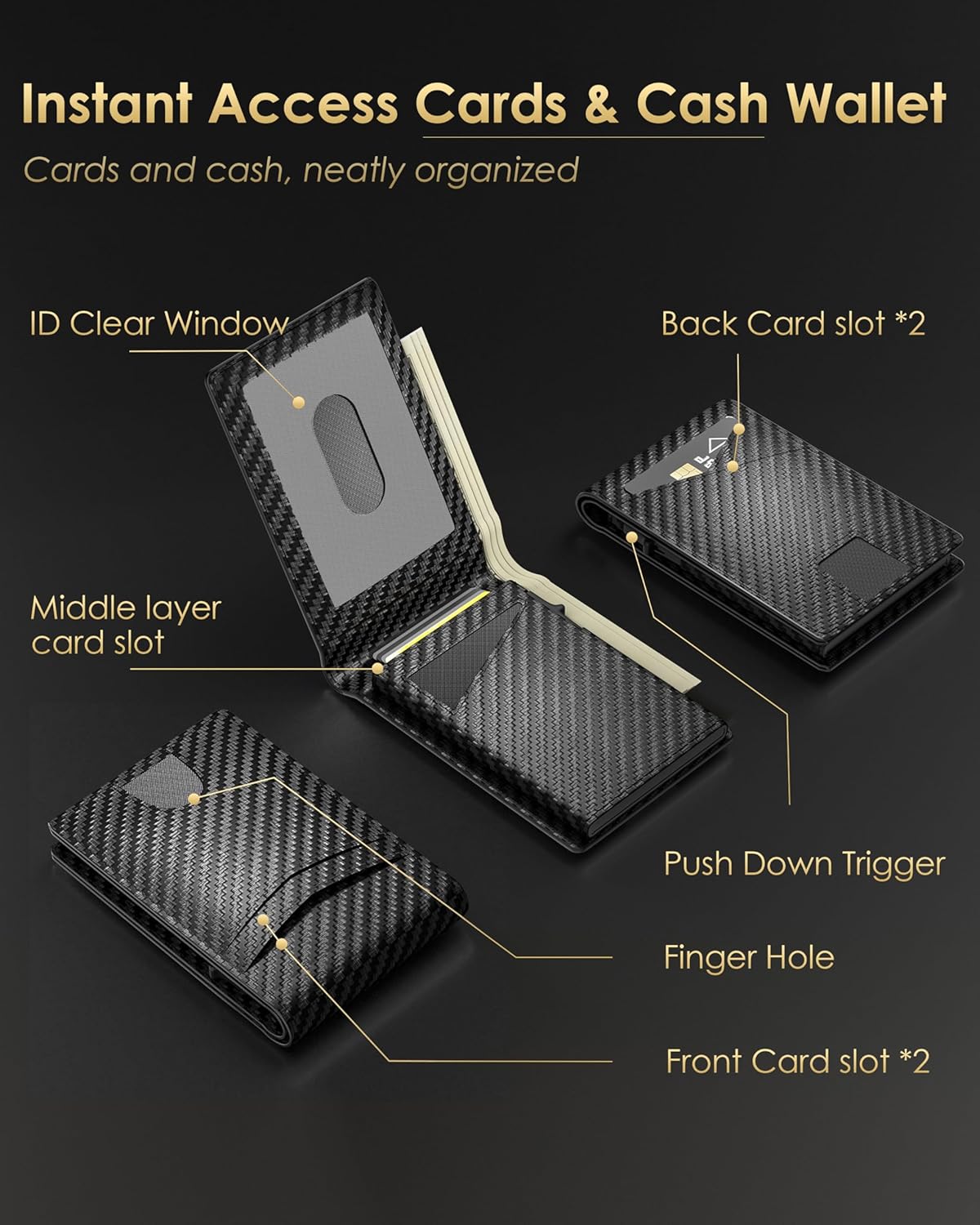 2026 Wallet for Men - RFID Blocking [Functional & Practical] Bifold Sl