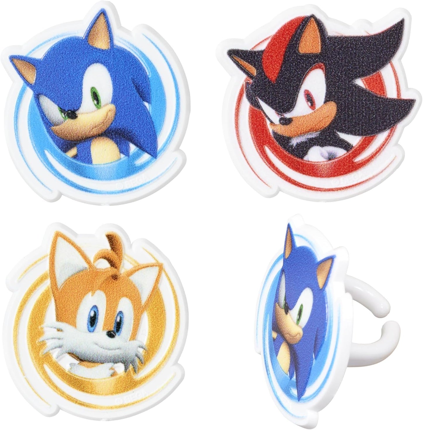 DecoPac Sonic the Hedgehog Rings, Cupcake Decorations Featuring Sonic,