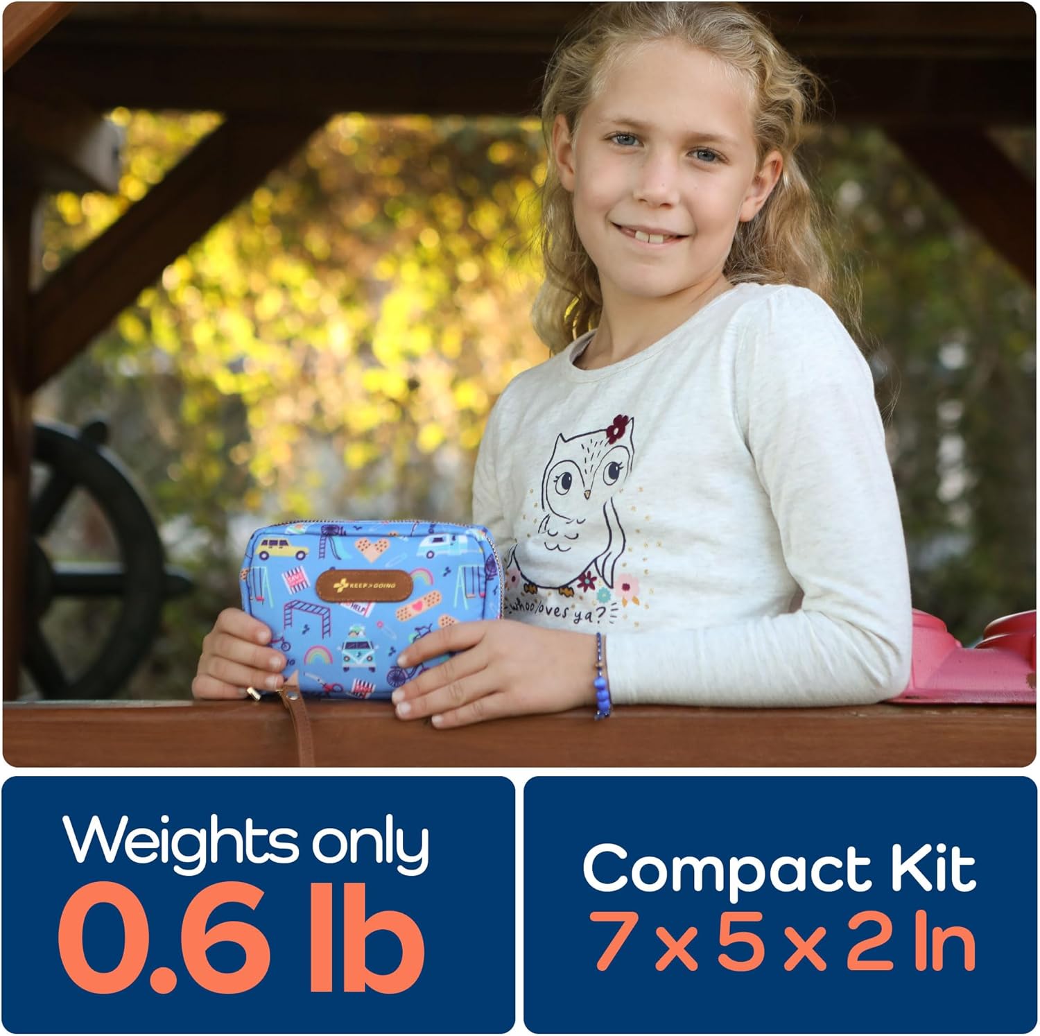 KeepGoing Travel First Aid Kit for Kids – 130 Pc. for Car, Home, Purse